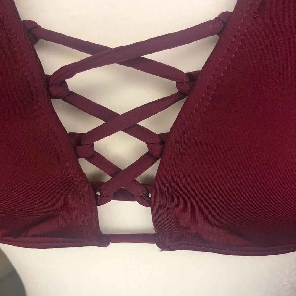 Mossimo Halter Swim Bikini Top Maroon Size SMALL - Image 4