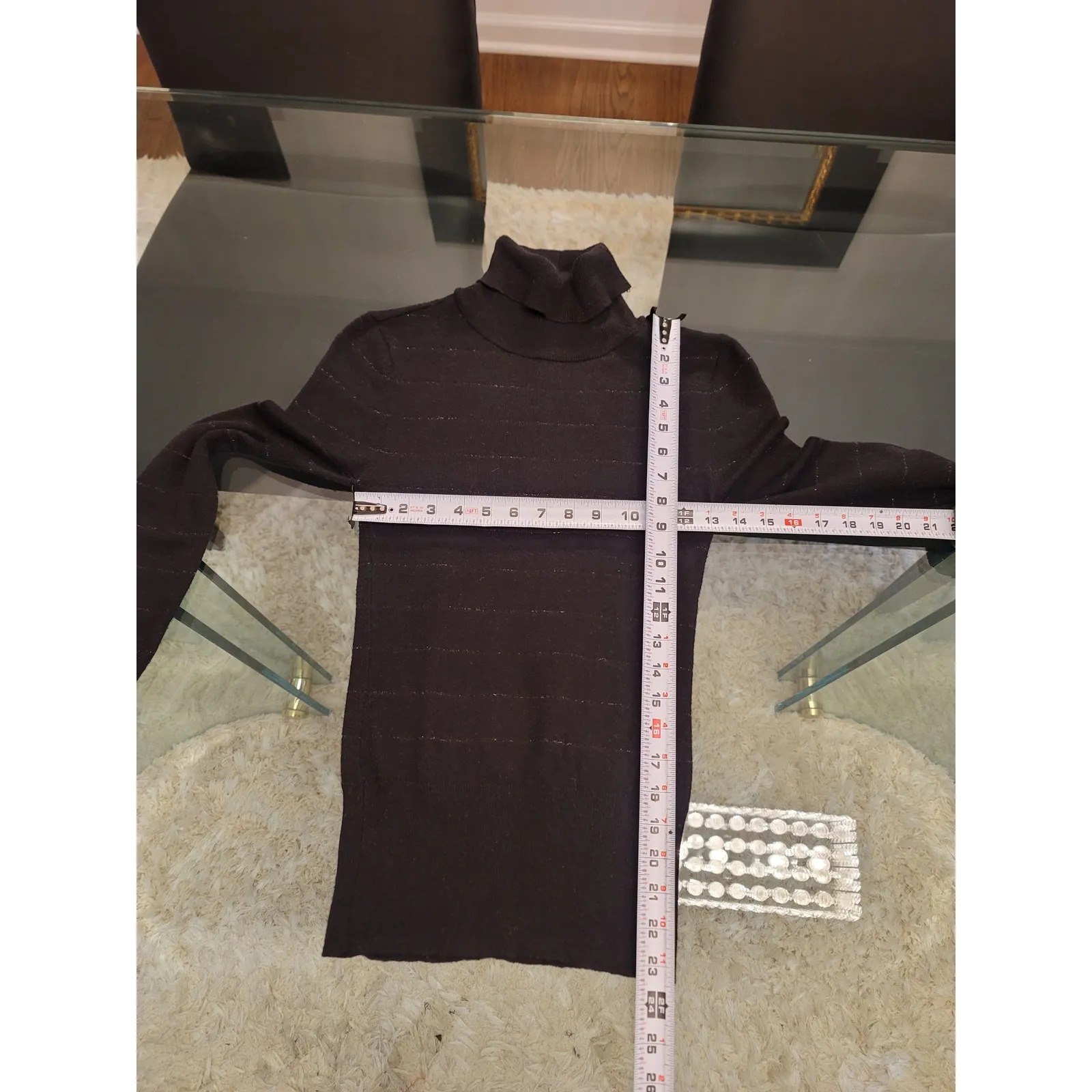 XOXO Turtleneck Sweater Women's Small Black Long Sleeve Knit Pullover Stretch - Image 9