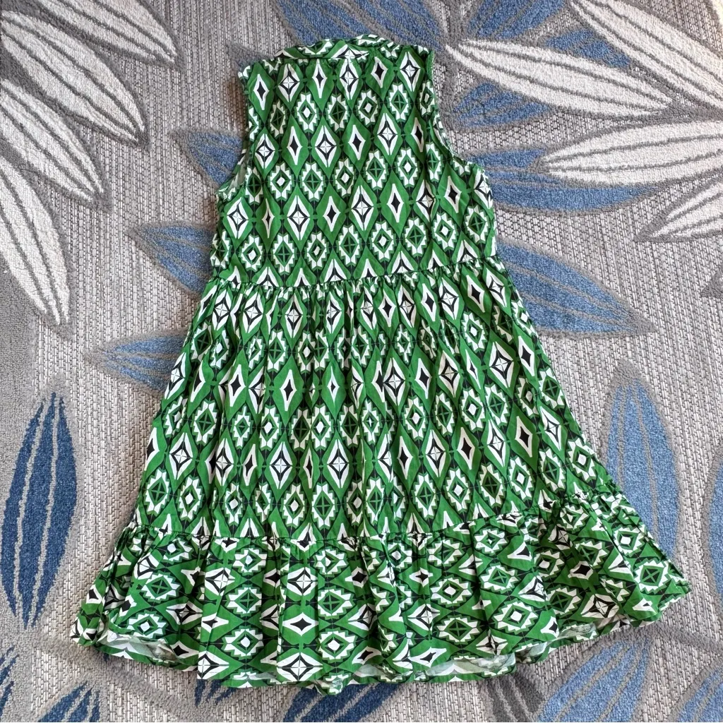 Japna NWT Women’s Geometric Diamond Sleeveless Green Dress Size Small #21138 - Image 2