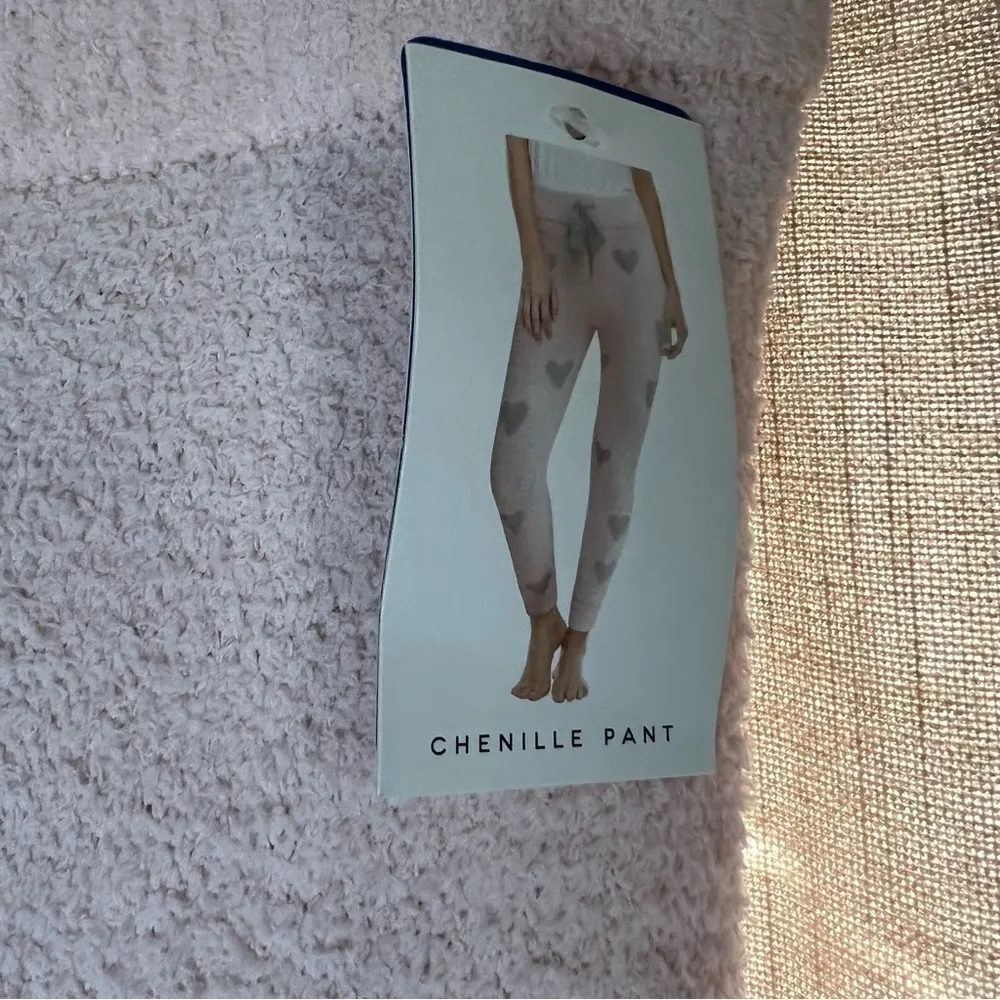 NWT Honeydew Intimates Chenille Pink Glisten Heart Print Jogger Pants Size Large - Image 8