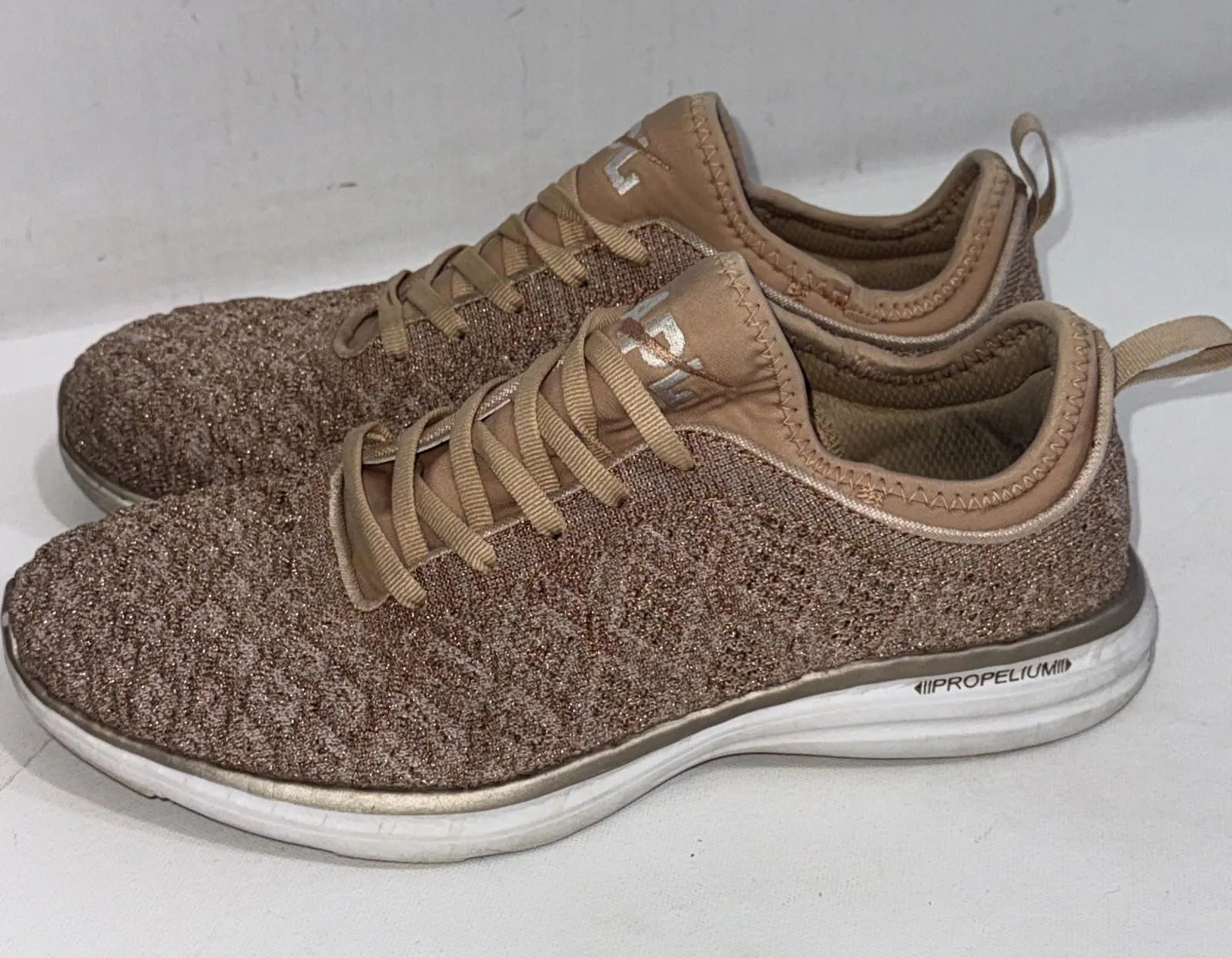 APL Techloom Phantom Rose Gold Sparkle Athletic Gym Running Sneakers Shoes 10.5 - Image 1