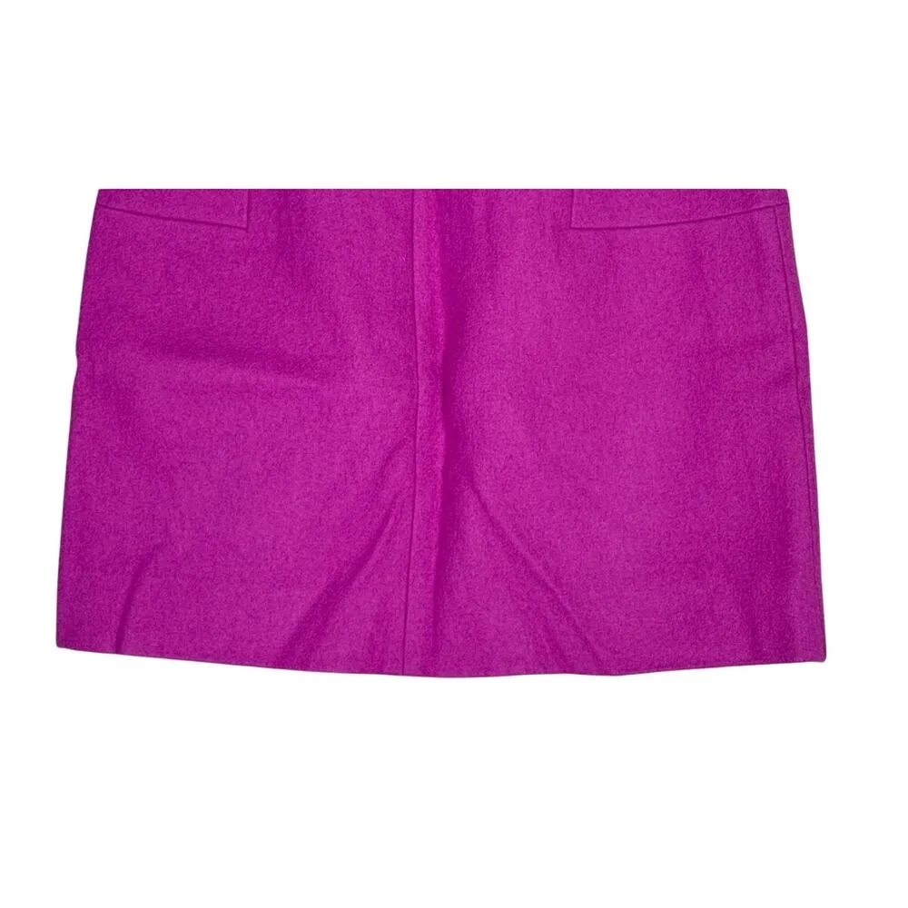J.Crew Wool Blend Mini Skirt Lined Lightweight Back Zip Up 4 Fuchsia Pink #3330 - Image 6