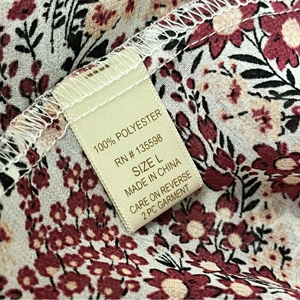 Liberty Love Vtg Y2k Kimono Blouse Sheer Cottegecore Boho Peasent L Coastal - Image 7