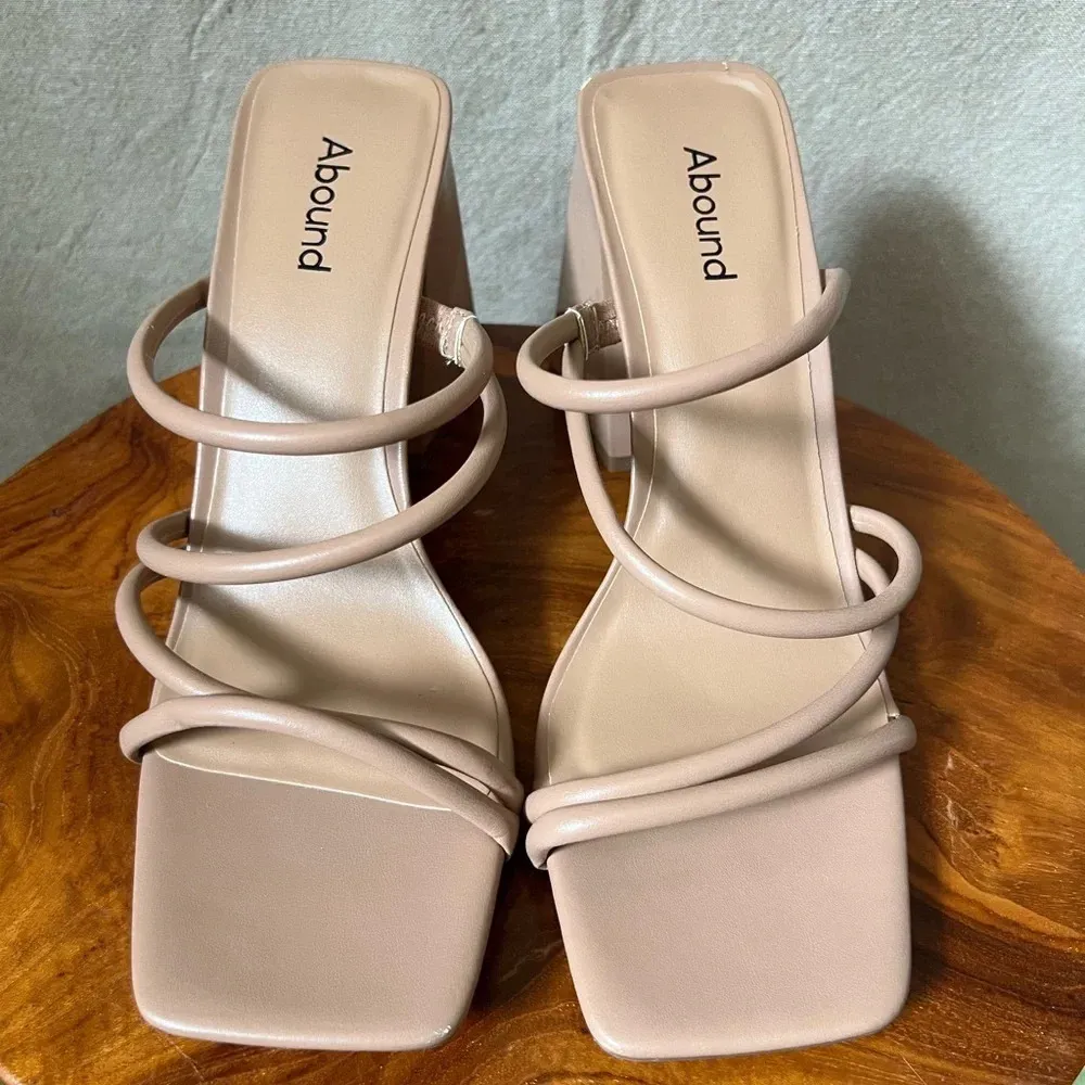 Abound Austyn Tubular Strappy Block Heeled Sandal Tan Mocha Size 10 - Image 6