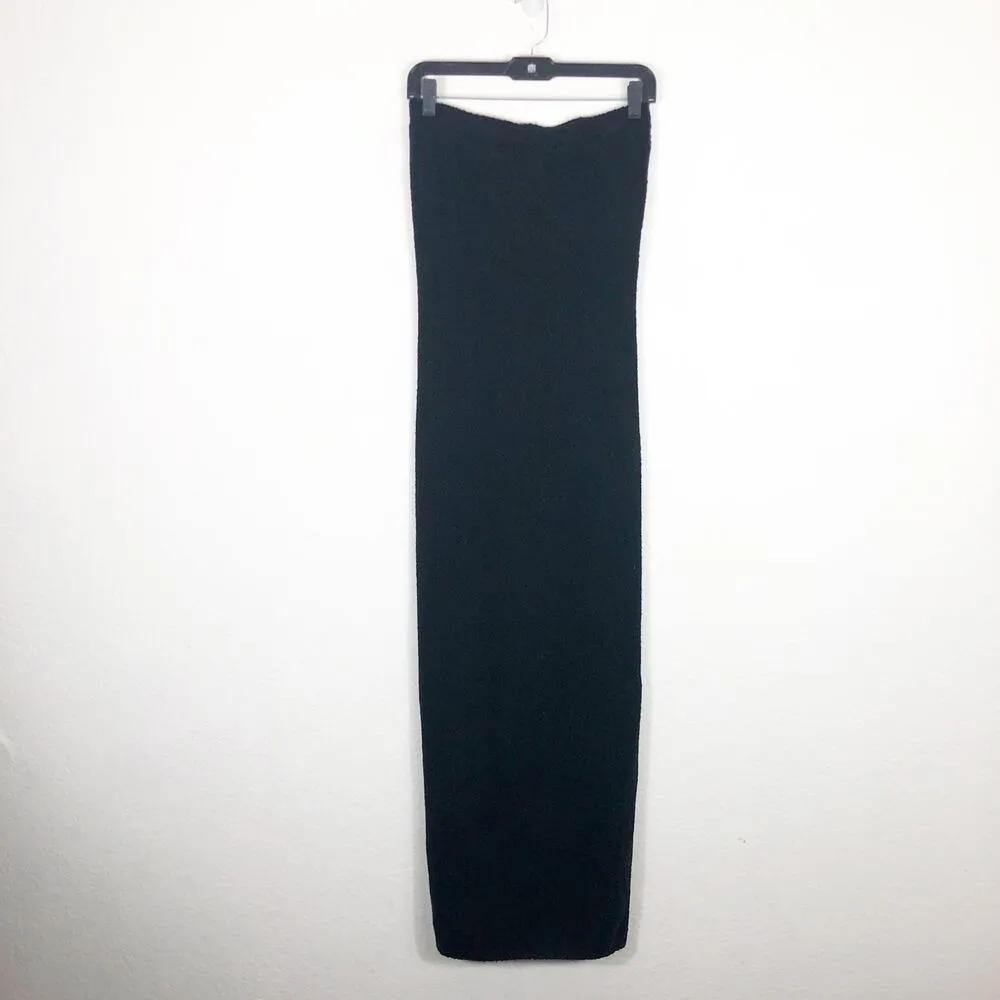 Free People Beach Rio Sweater Maxi Dress Medium Black Knit Strapless Stretch - Image 4