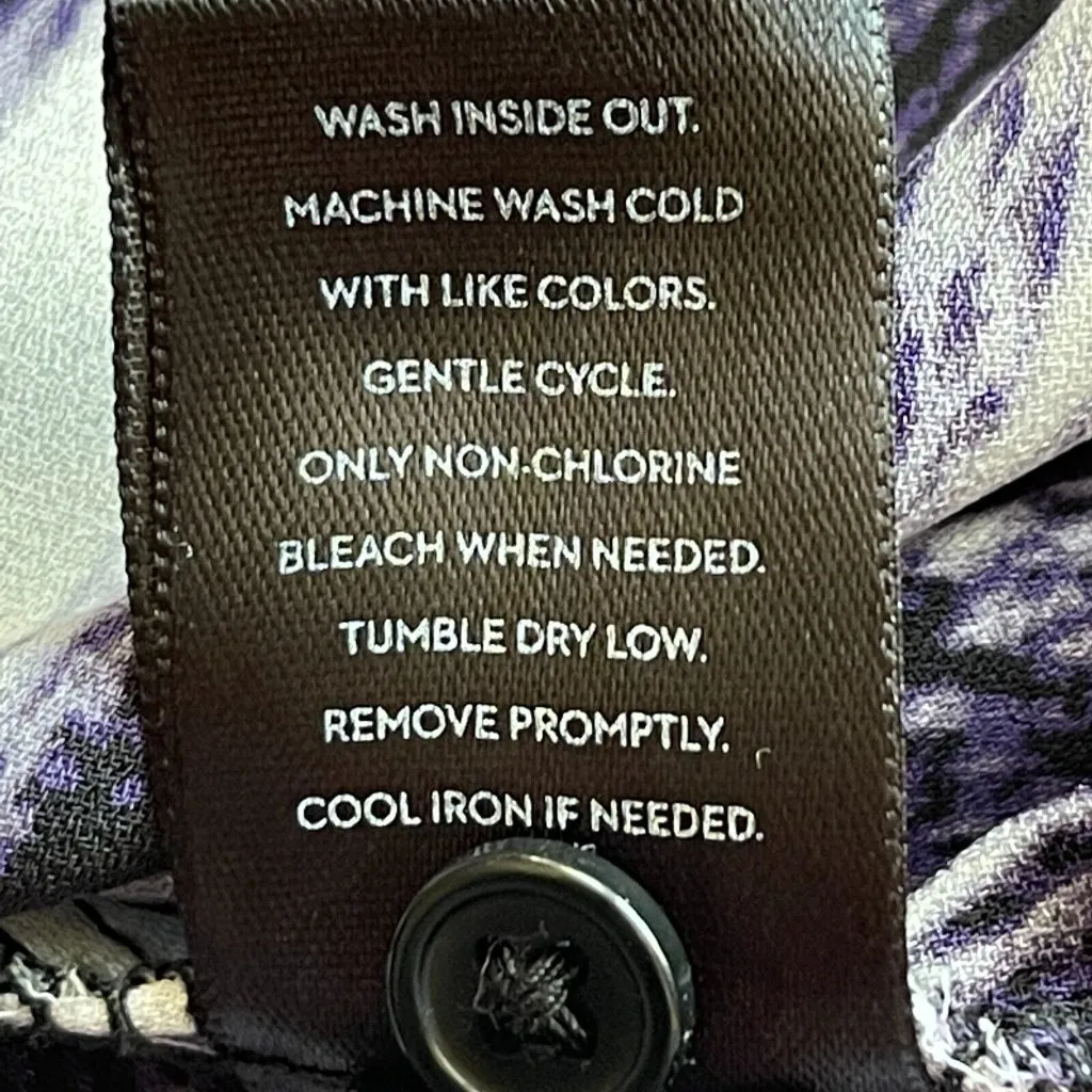 Simply Vera Wang Tie Dye Abstract Print Blouse Womens S Purple‎ Handkerchief Hem - Image 10