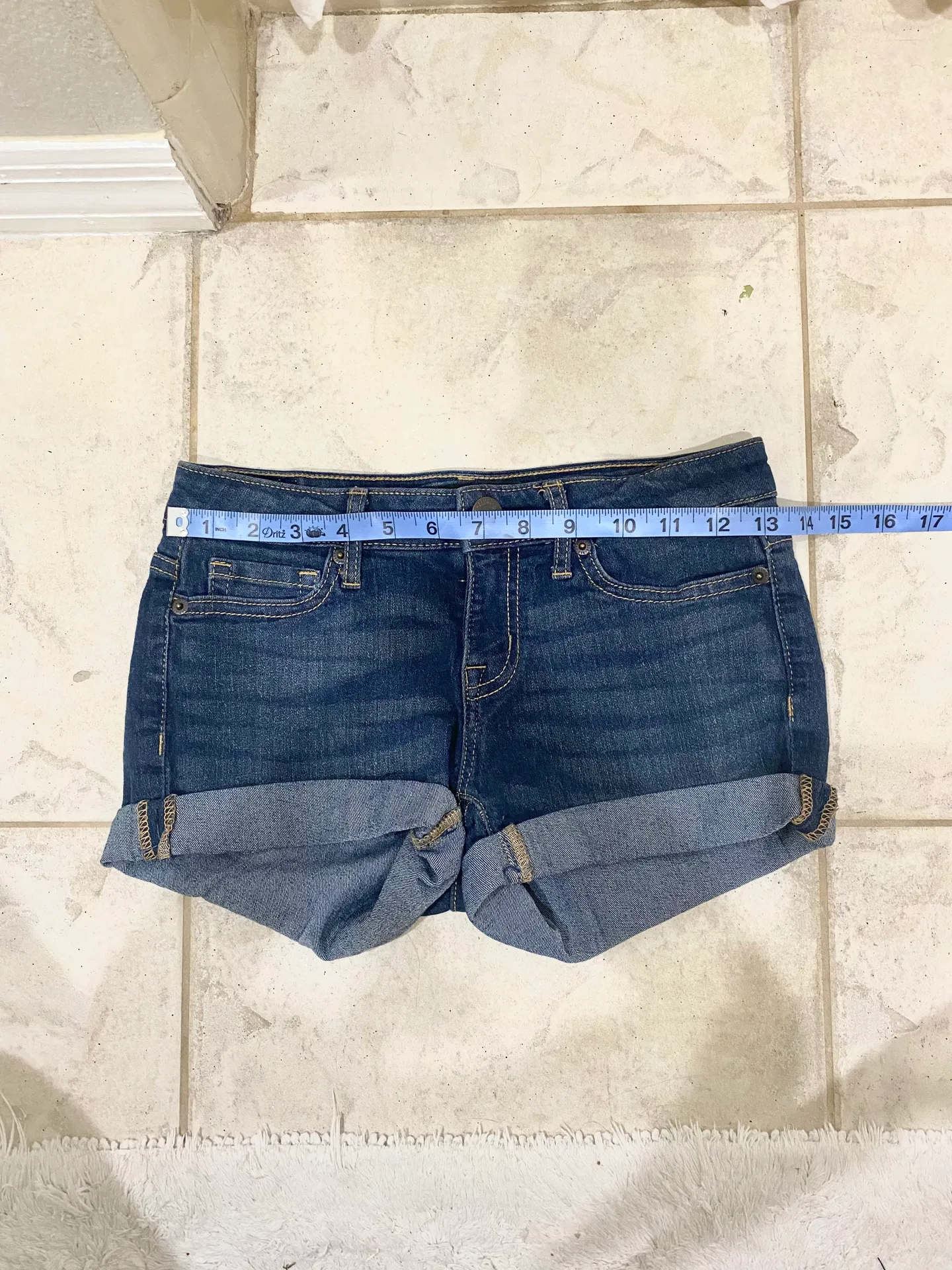 Dark Wash Midi Jean Shorts - Image 6
