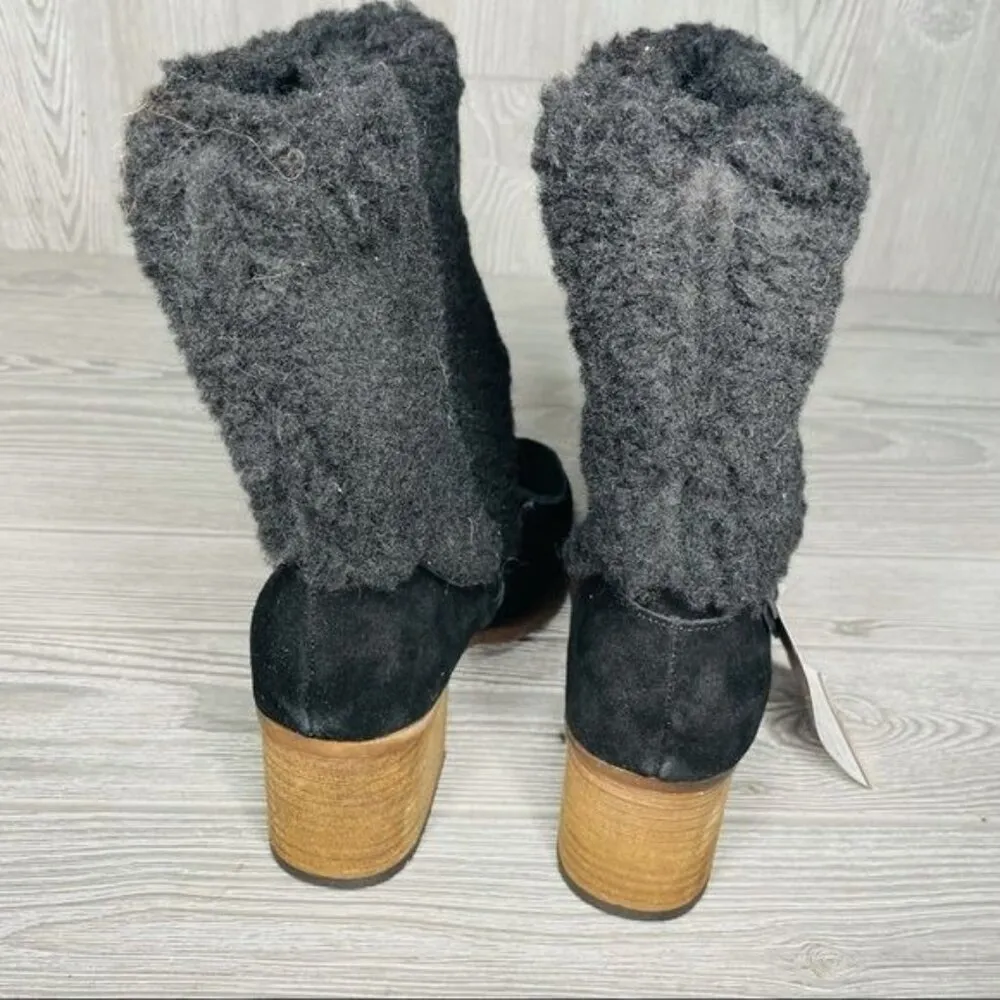 Bearpaw Obsidian Women's chunky Heeled Boot black winter shoes fleeced 10 buckle - Image 6