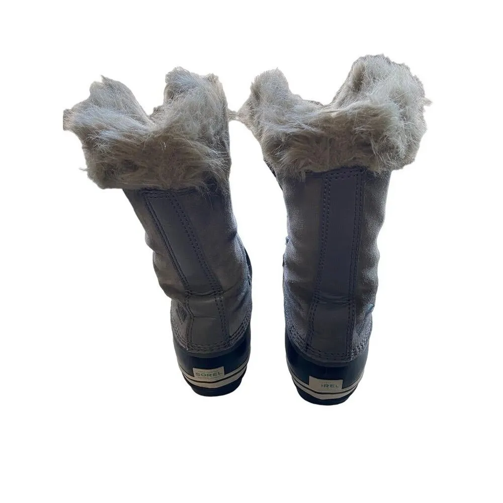 Sorel NY1858-052 Joan of Arctic Gray Fur Lined Winter Snow Boots Women's 7 - Image 3