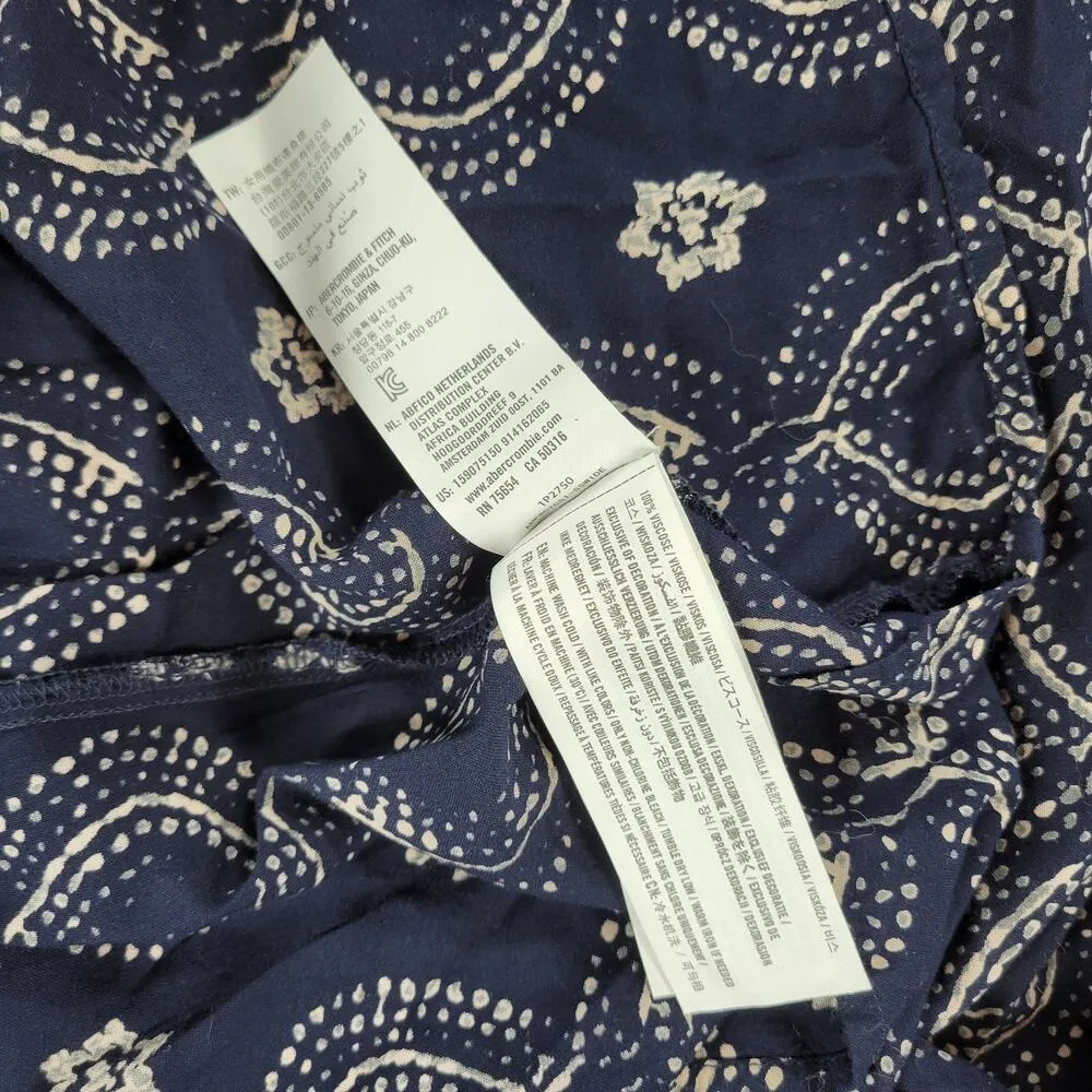 Abercrombie & Fitch Maxi Dress Womens XS Navy Racerback Tiered Empire Babydoll - Image 4