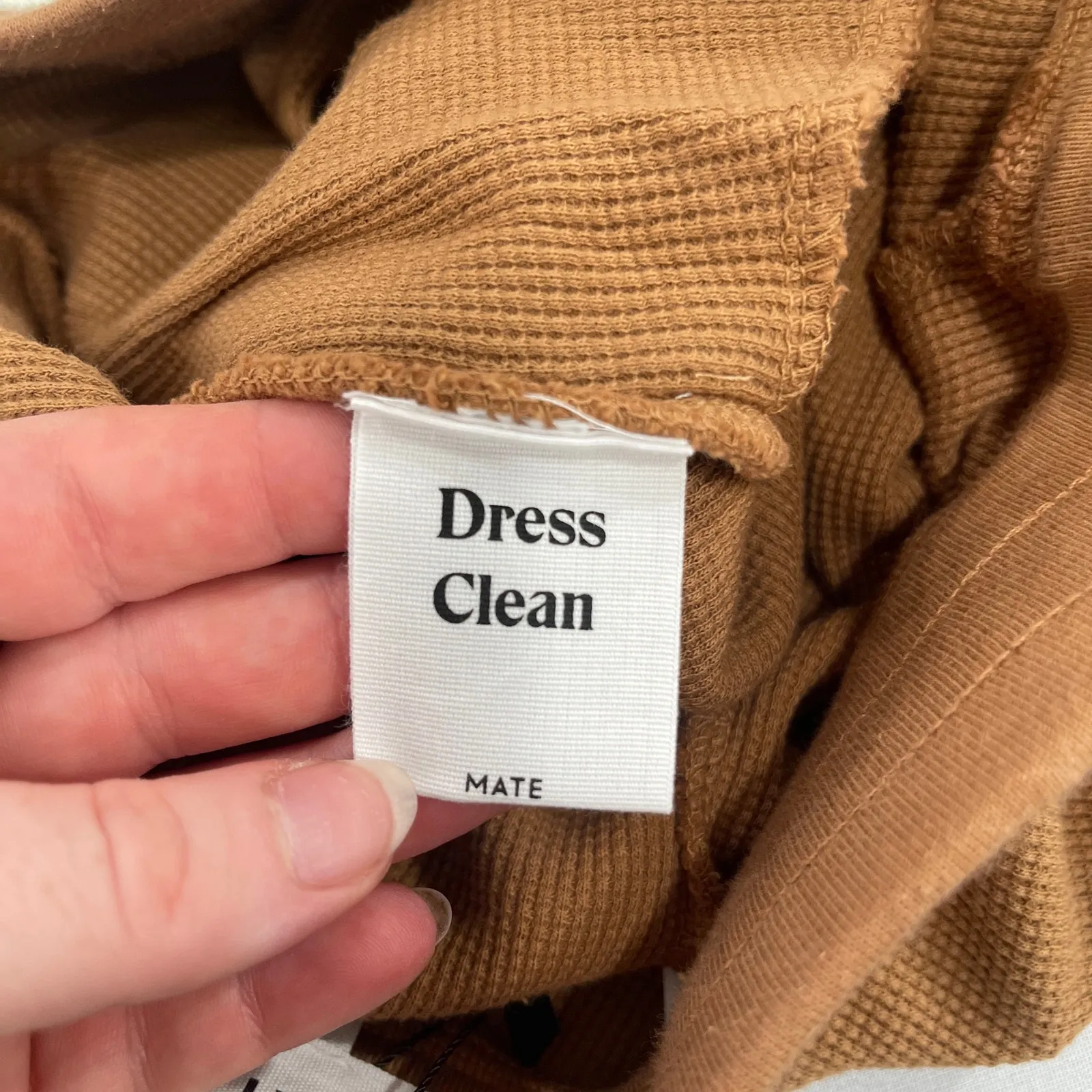 Mate the Label Womens Size XS Organic Thermal Jogger Brown Waffle Knit Pants NWT - Image 6