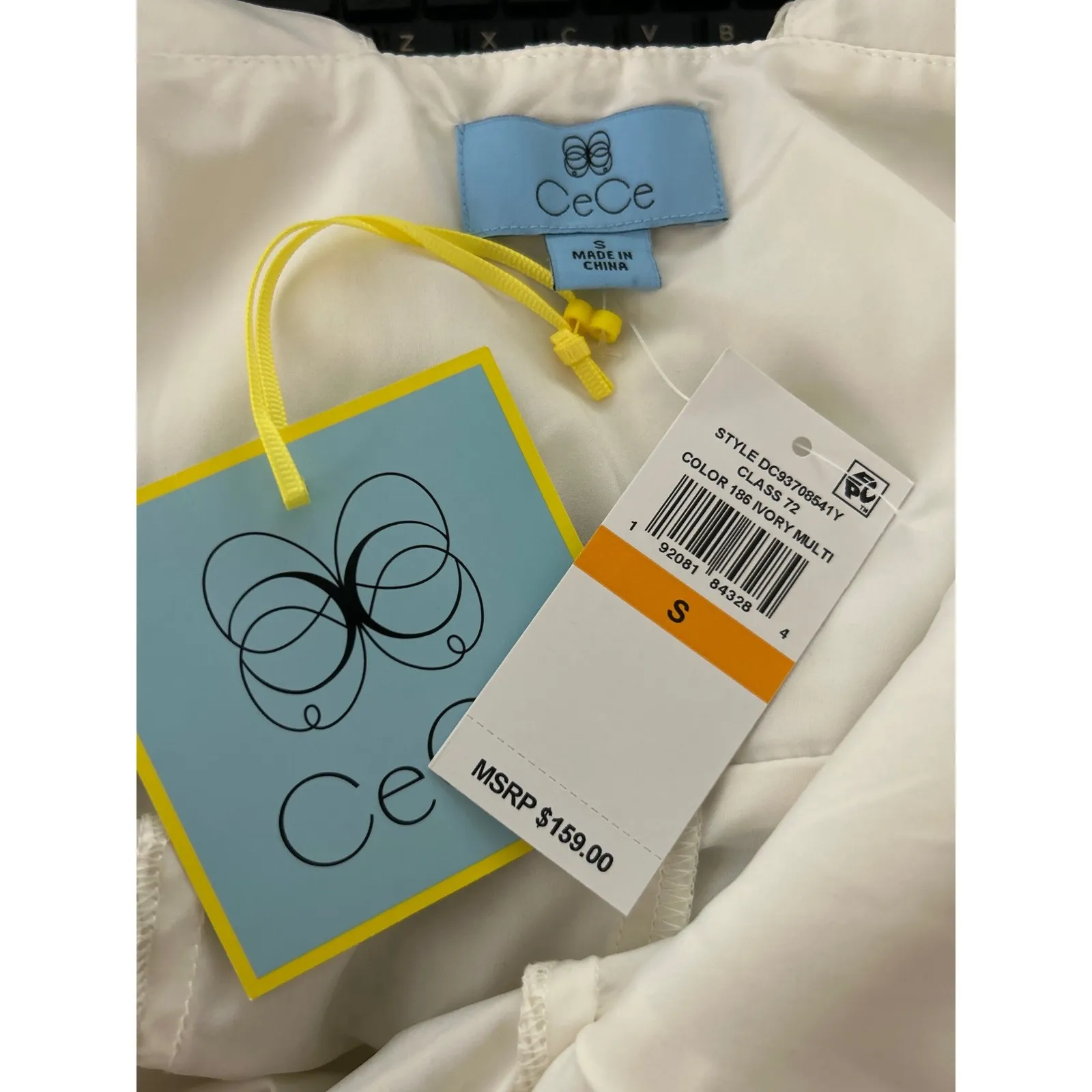 CeCe NWT Women's Floral Print Halter Maxi Dress Ivory Size‎ S - Image 8