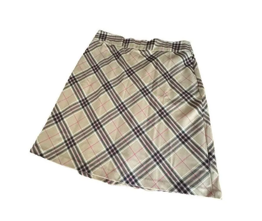Lands End Size 16 Nova Print Skirt A-Line Wool Plaid Lined Academia Pockets - Image 2