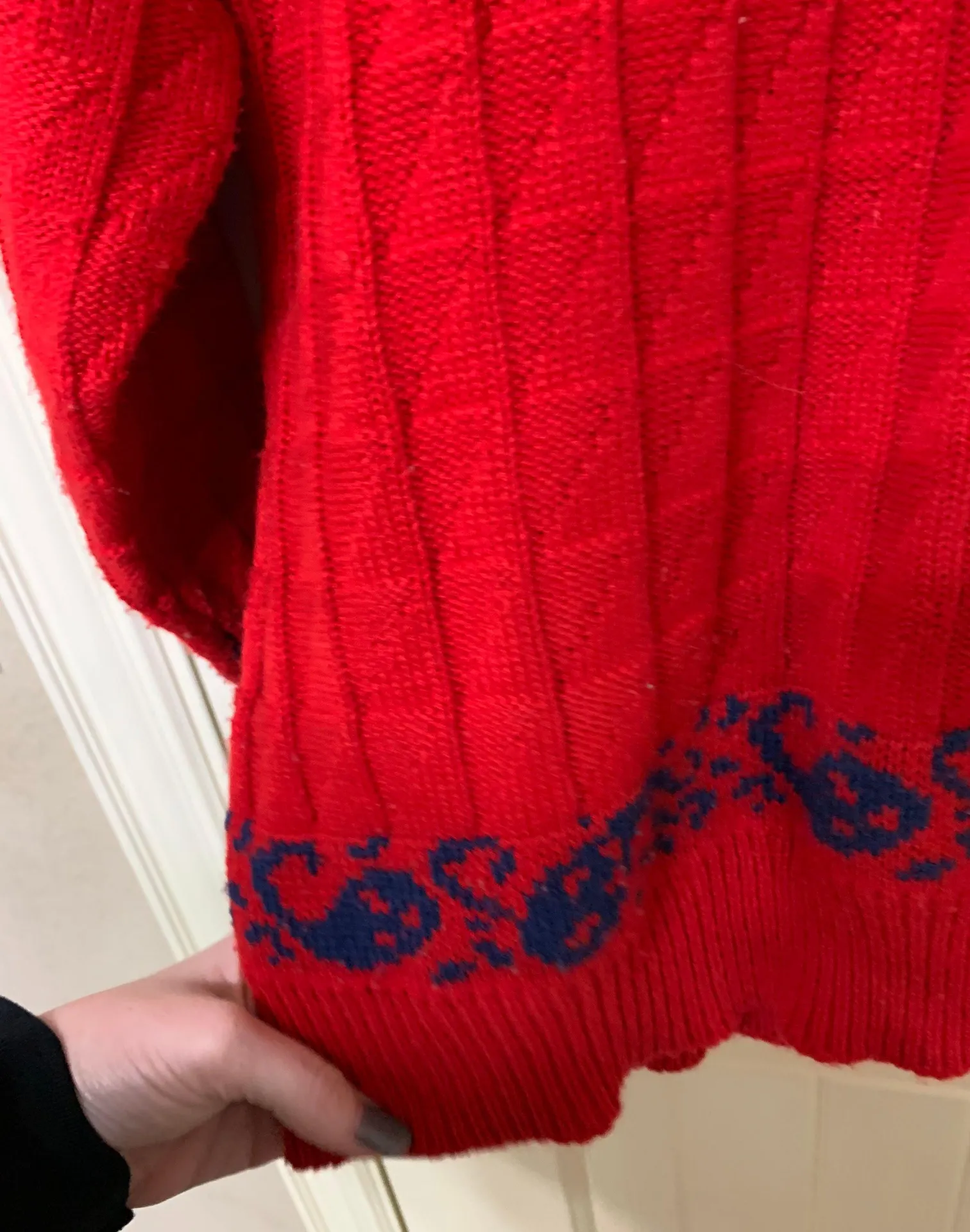 Vintage Grandpa Sweater Red Size L - Image 5