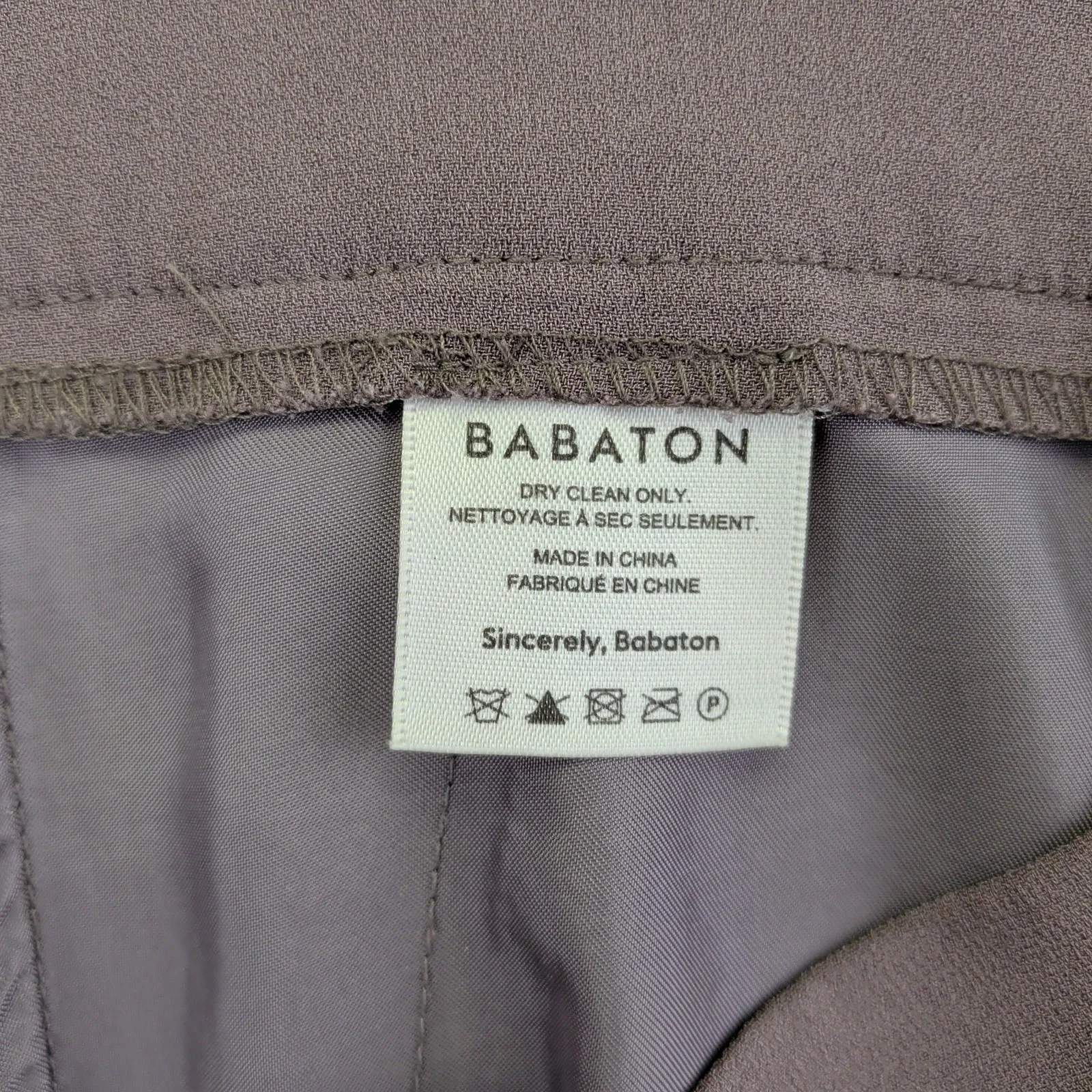 Aritzia Babaton Womens Size 10 Brown Beige Elastic Waist Pull On Trouser Pants - Image 6