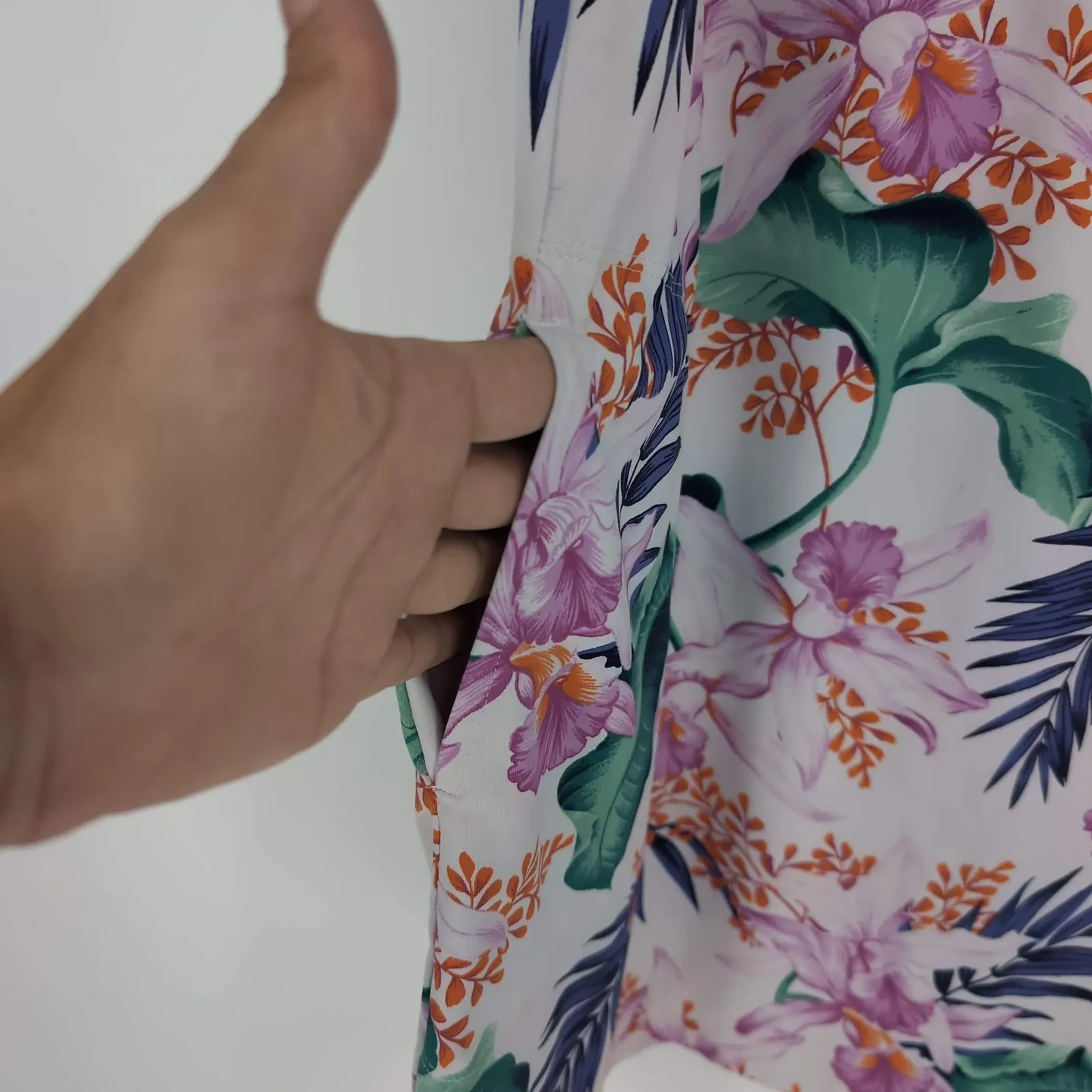 Tommy Bahama Orchid Canopy Swim Mini Dress w Pockets Tropical Print- Size M -GUC - Image 6