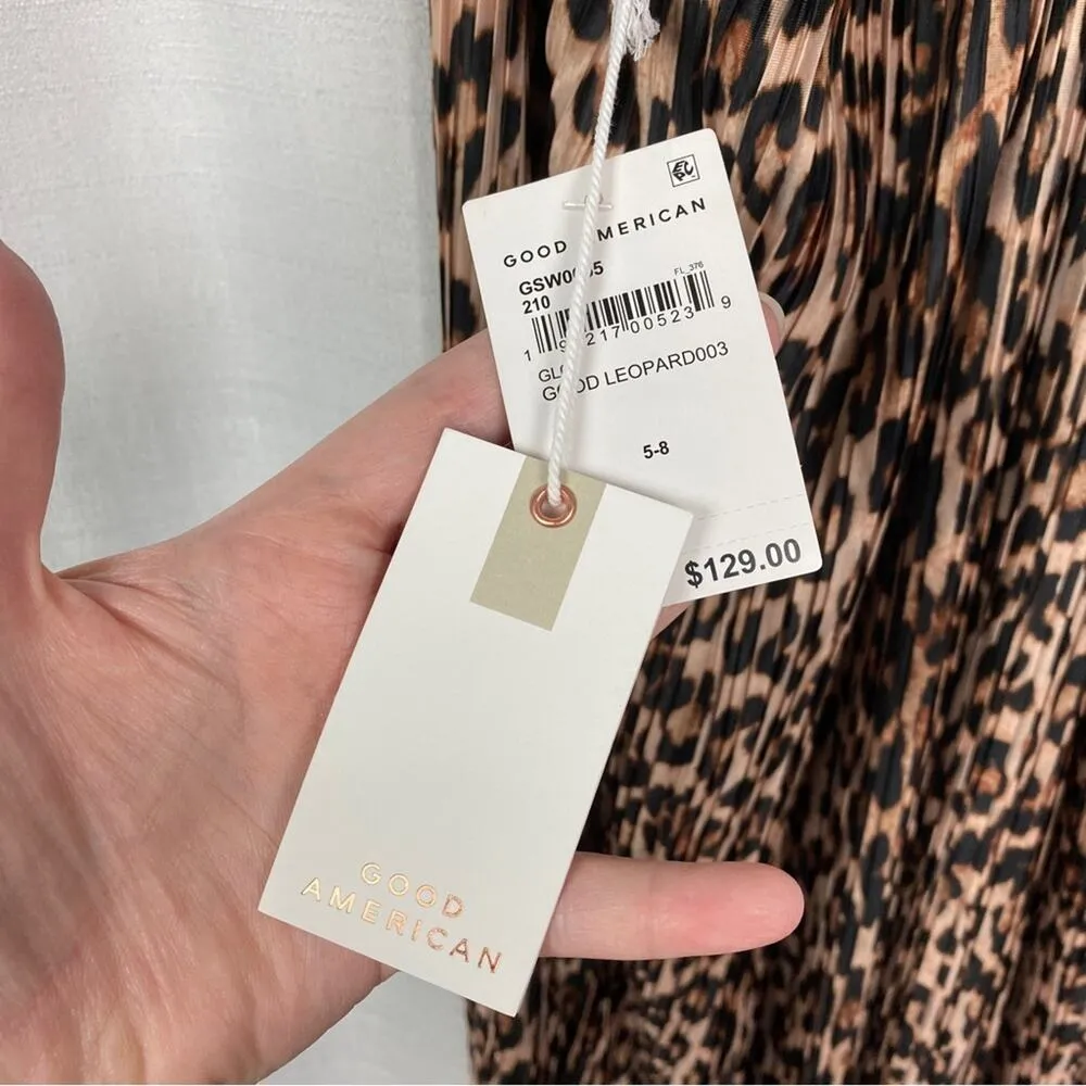 Good American Leopard Print Always Fits Plisse Knotted Romper Sz.5-8(2x-5X) NWT - Image 10