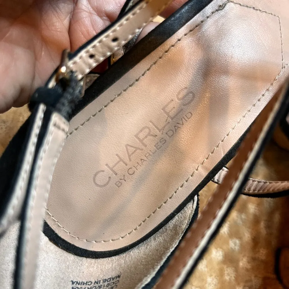 Charles by Charles David Black Block Heel Platform Strappy Sandal SZ 10 HOCO - Image 9