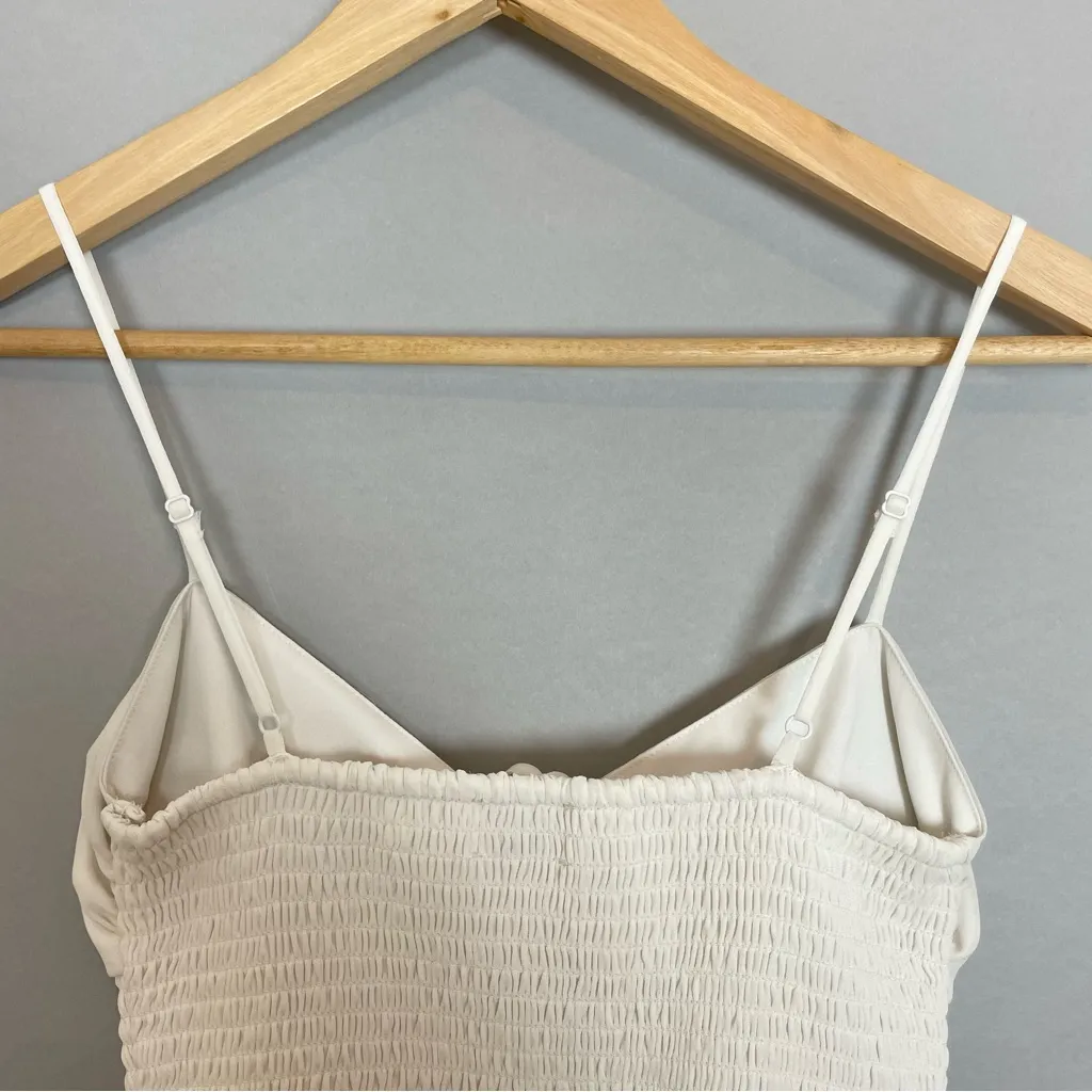 Aritzia Wilfred Ballet Camisole Top White Shirred Smocked Chiffon Size XS‎ Tank - Image 9