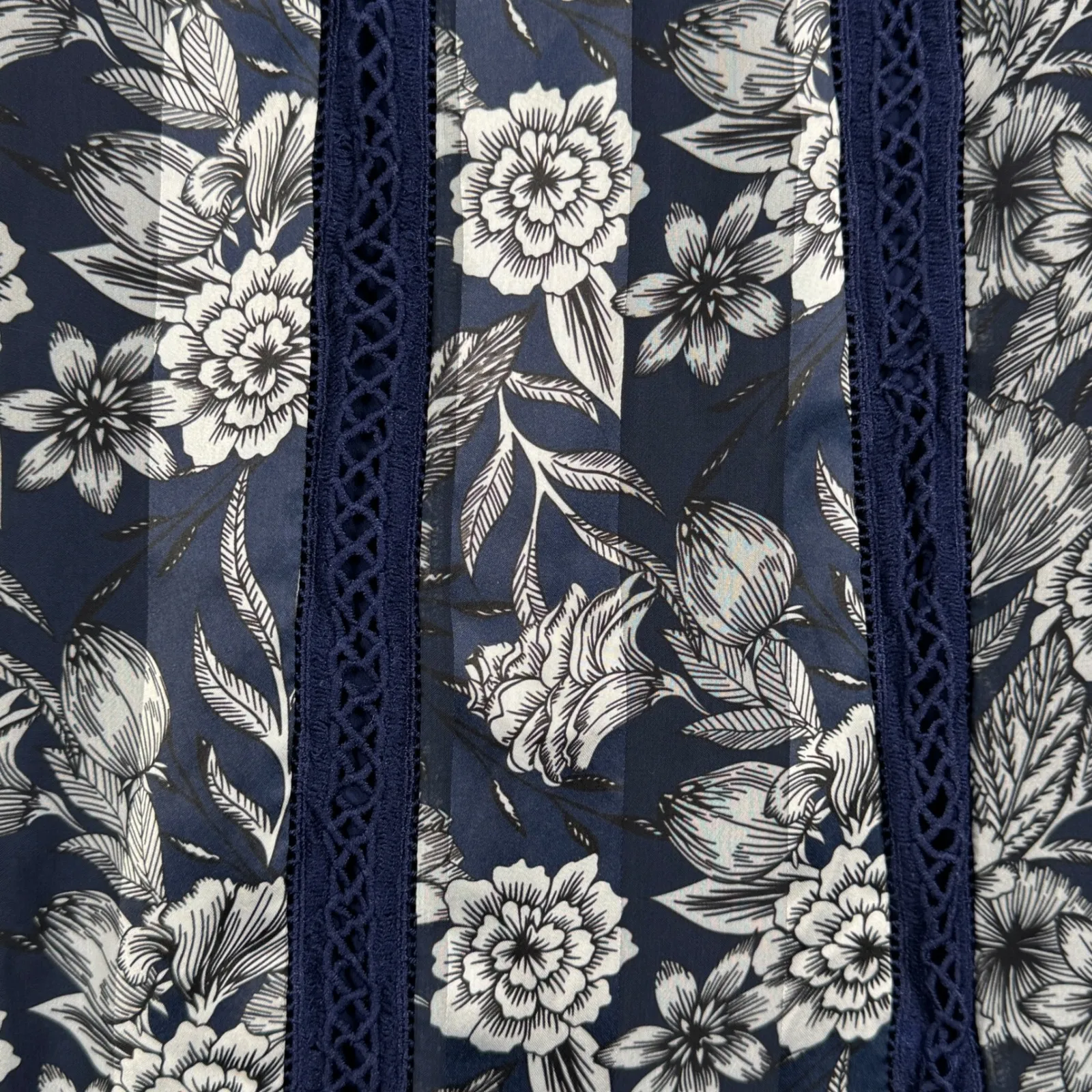 Foxiedox Dress Blue Lace Off Shoulder Floral Party Cocktail Wedding Guest Size S - Image 6