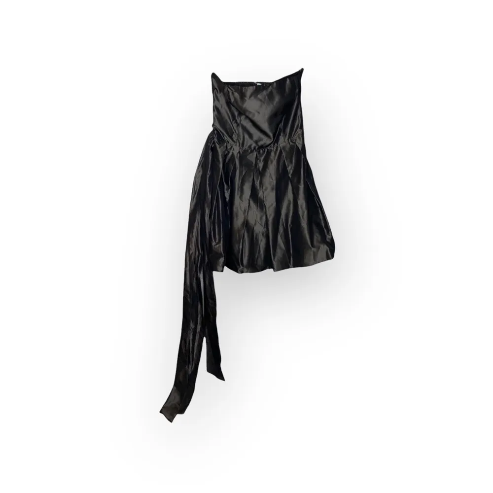 Zara ❃ Strapless Taffeta Bow Puff Bubble Cocktail Party Mini Dress ❃ Metallic - Image 9