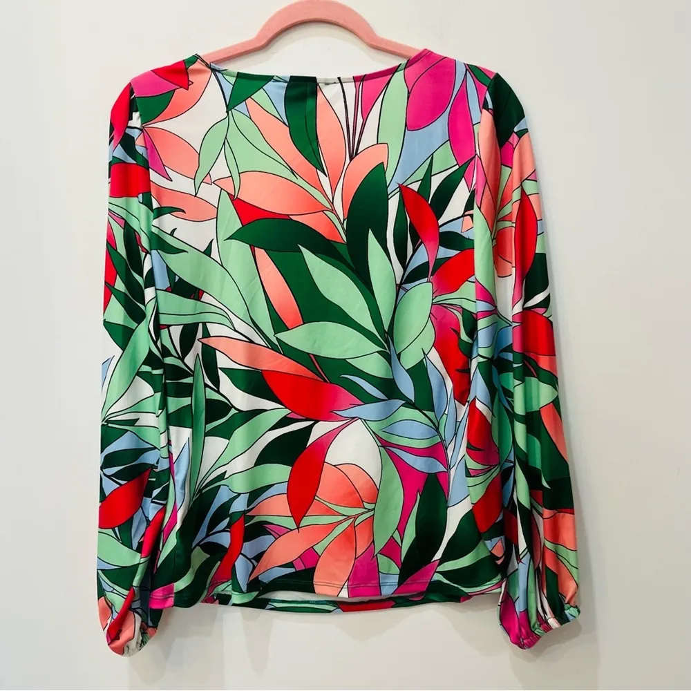 Boston Proper Palma Rainforest Sweetheart Ring Knit Top size small - Image 6