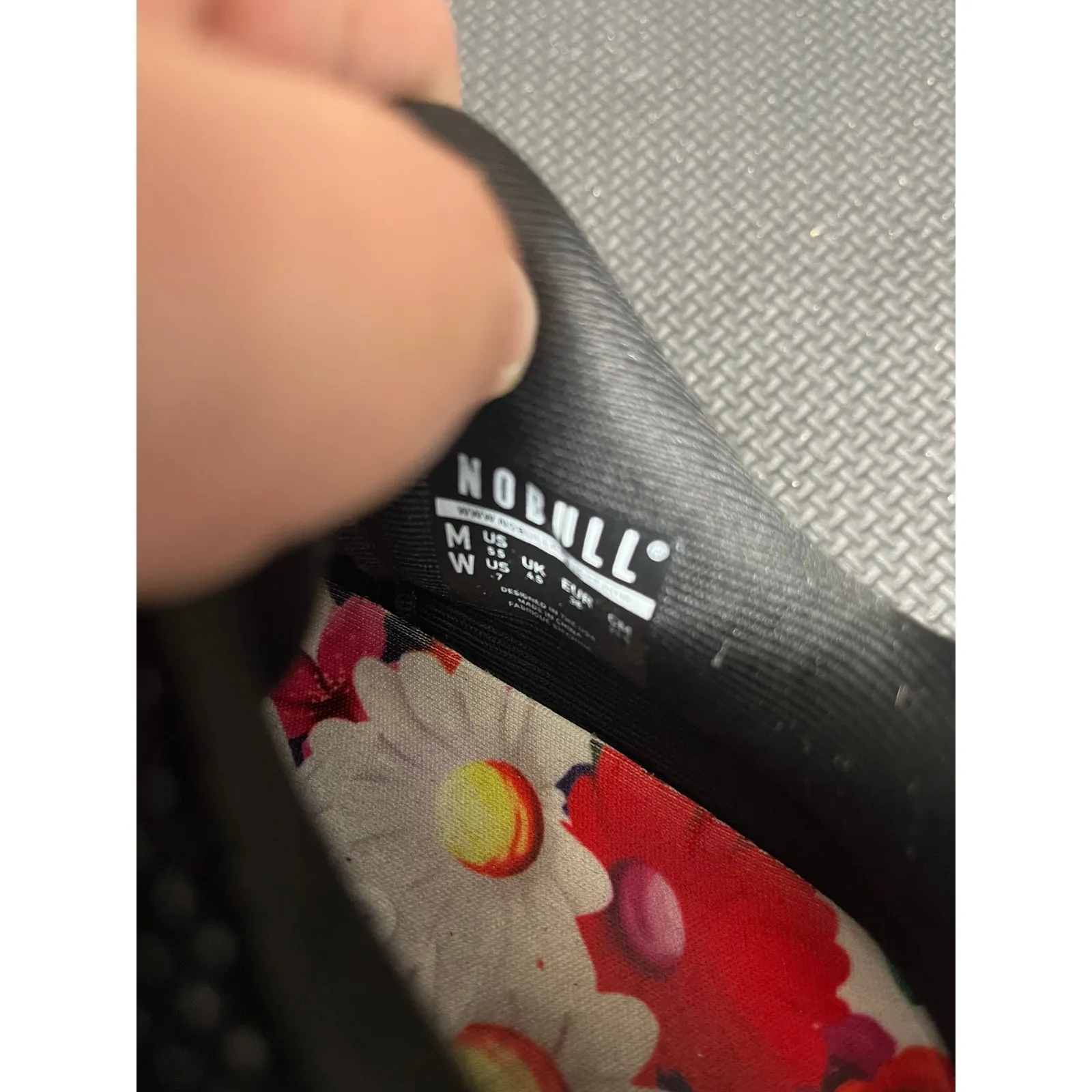 NOBULL Black Daisy Floral Trainer Low Top Sneakers Lifting Shoes Women's Sz 7 - Image 8