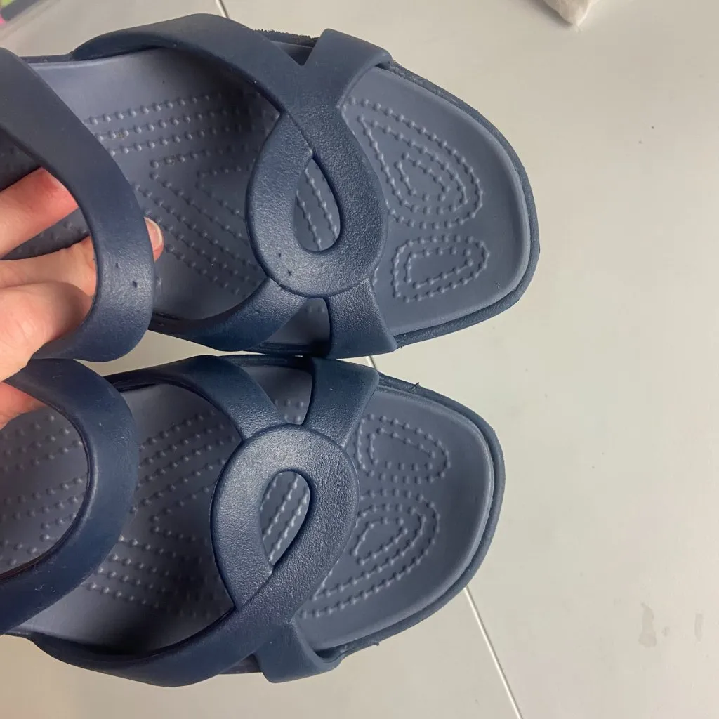 Crocs Women's 8 Meleen Twist Sandals Navy Blue Slip On Sandal Shoes Beach Casual - Image 4