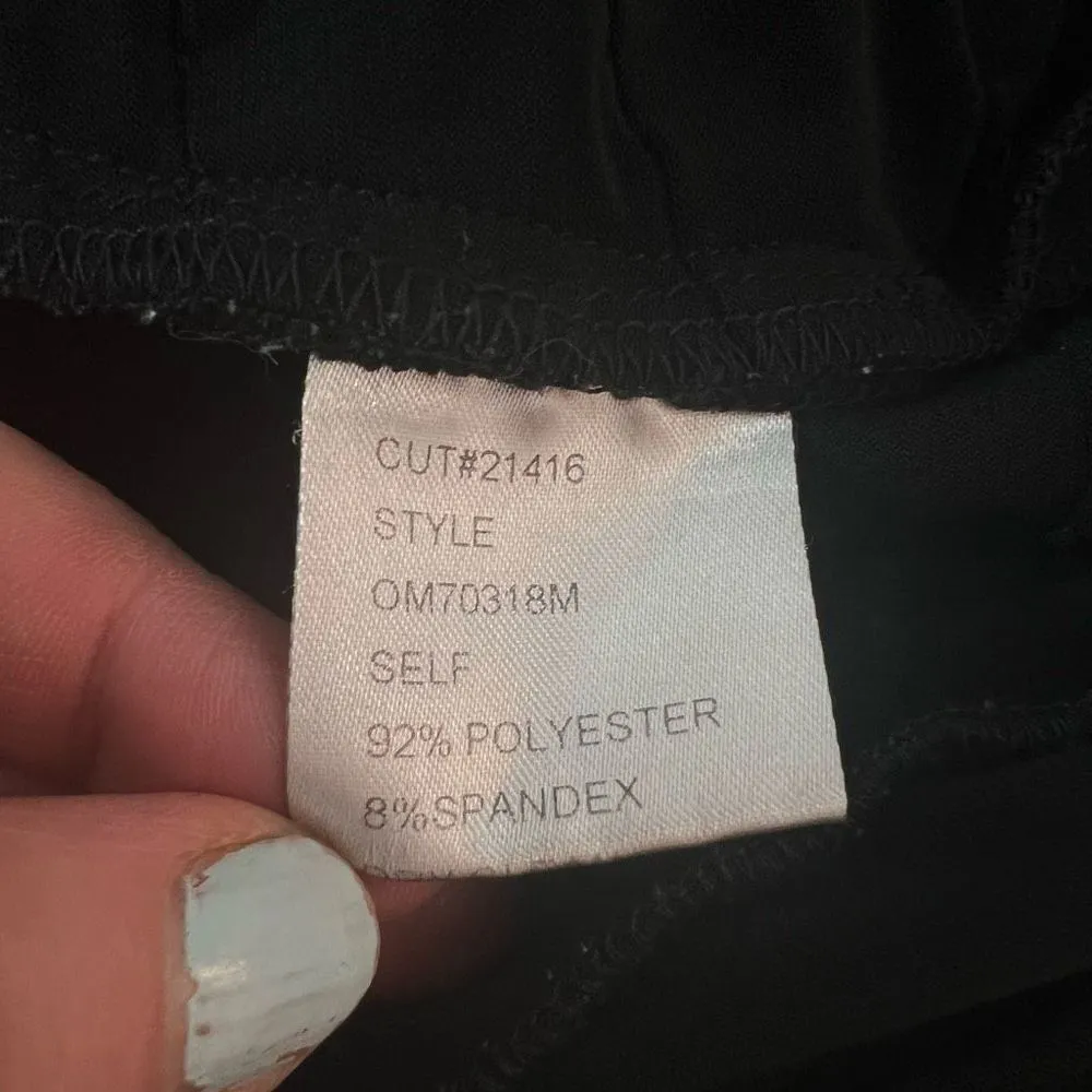 Tadashi Shoji black 3/4 sleeve body hugging banded cocktail dress size small - Image 8