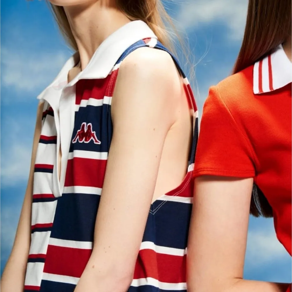 Zara Kappa Sleeveless Collared Striped Dress Size Small - Image 5