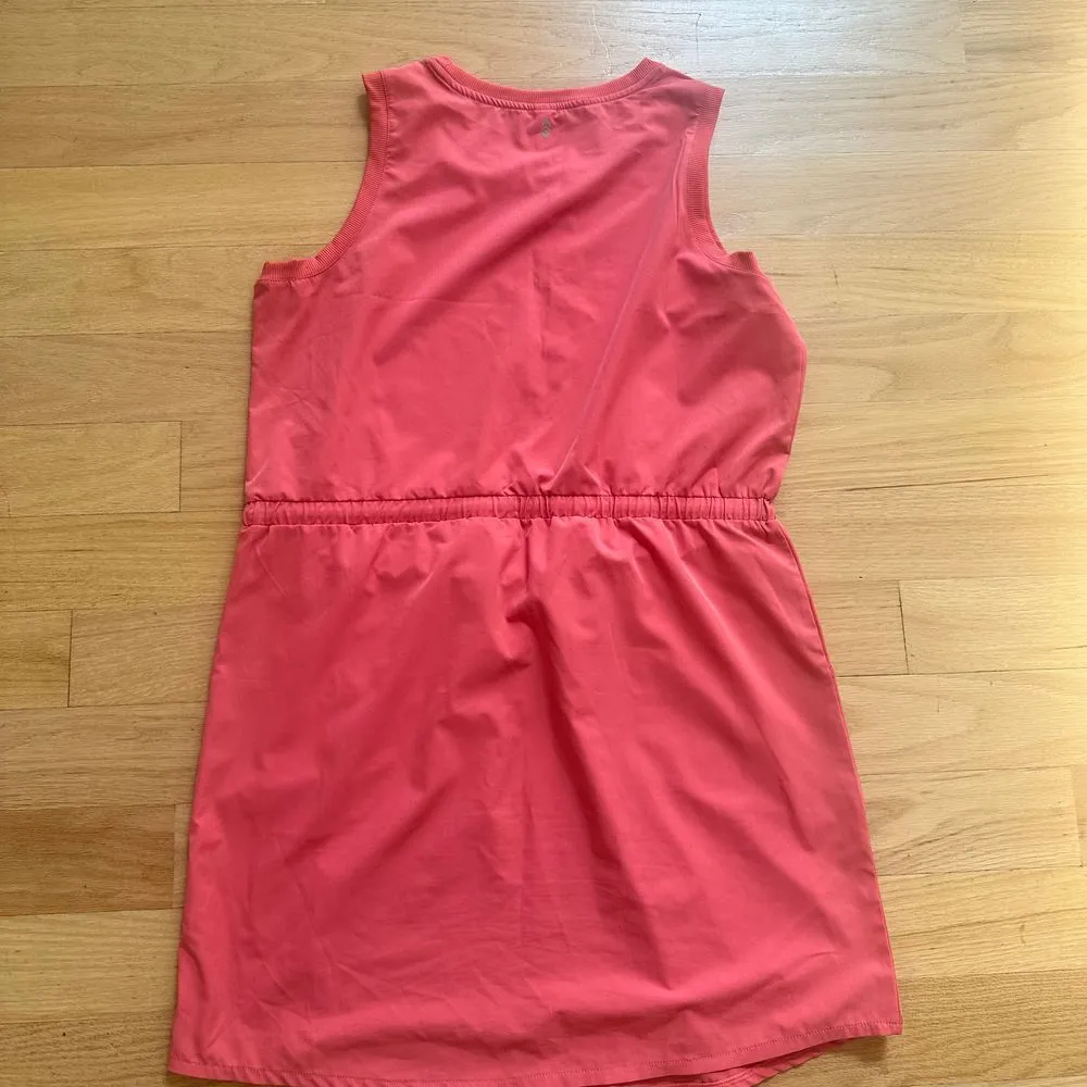NWOT Free Country Coral Pink Sleeveless Dress Casual Summer Drawstring Waist L/G - Image 7