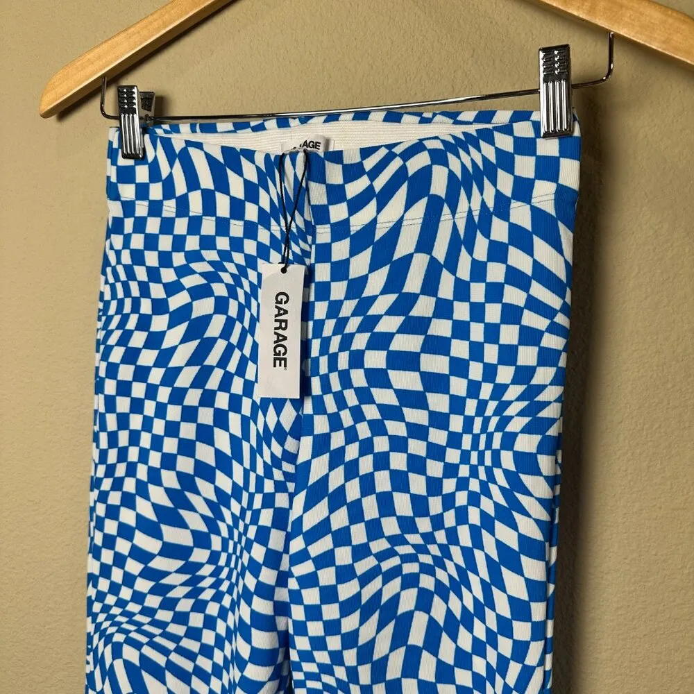 New NWT GARAGE Stretch Flare Wide Leg Pull On Print Pants Trousers Size XS - Image 4