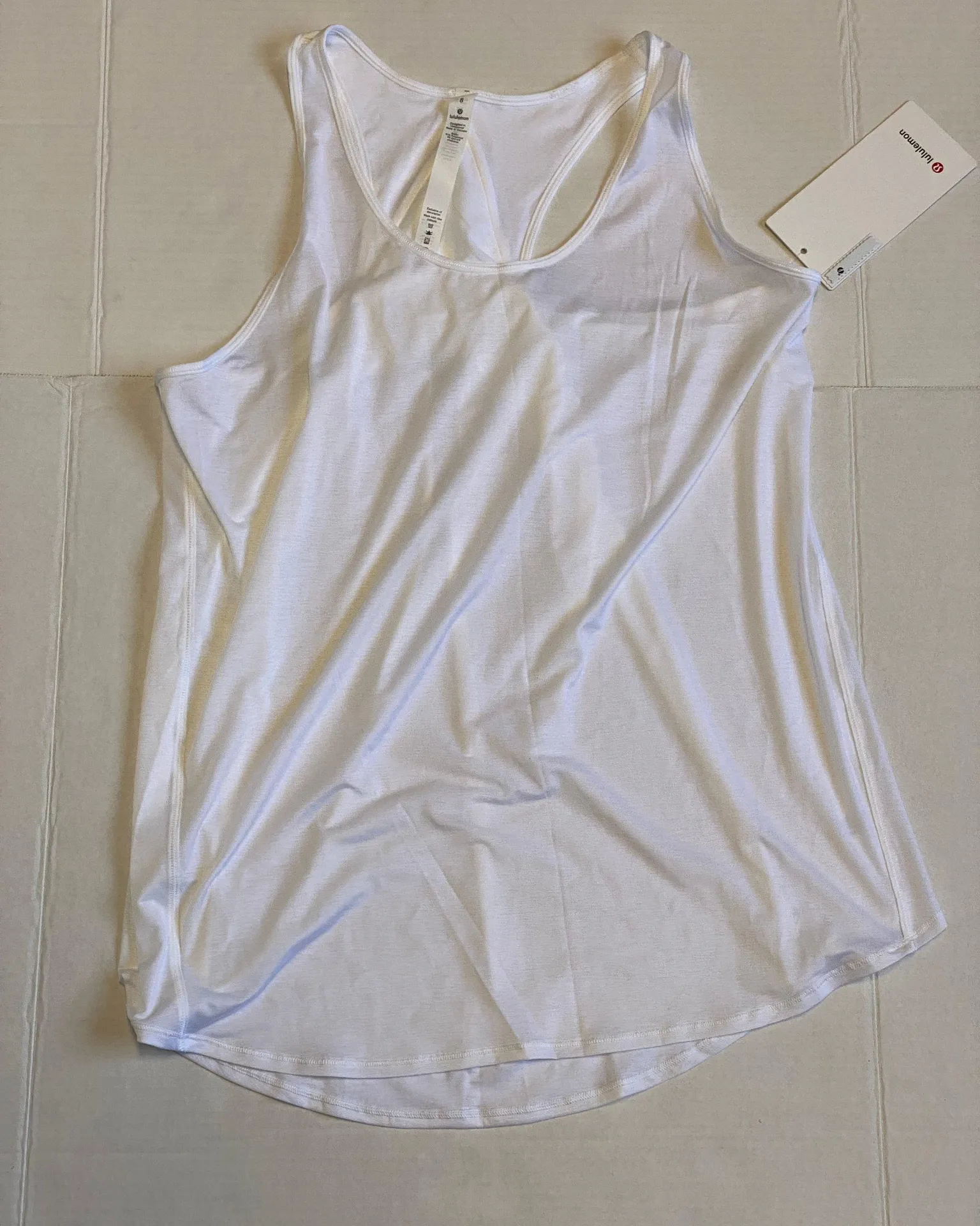 White Essential Tank Sz 8 - Image 4