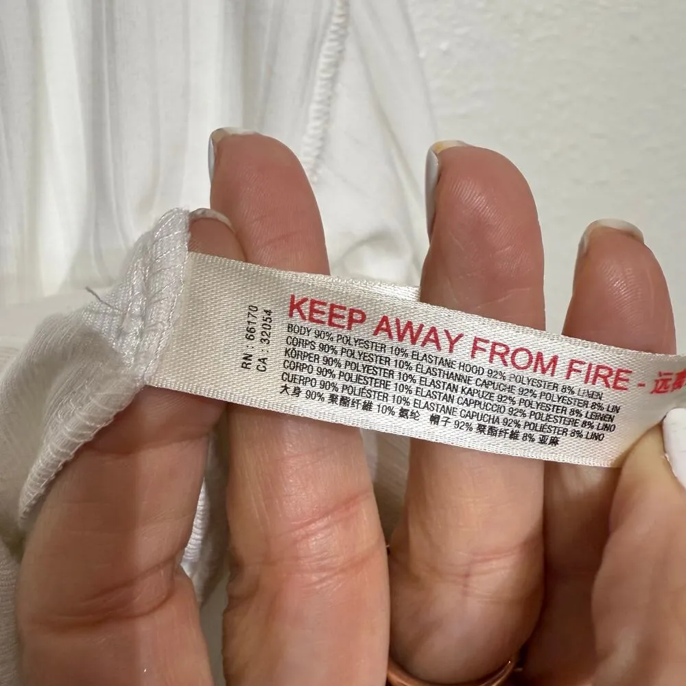 Free People Movement White Ribbed Hooded Pullover Sz S NWT - Image 5