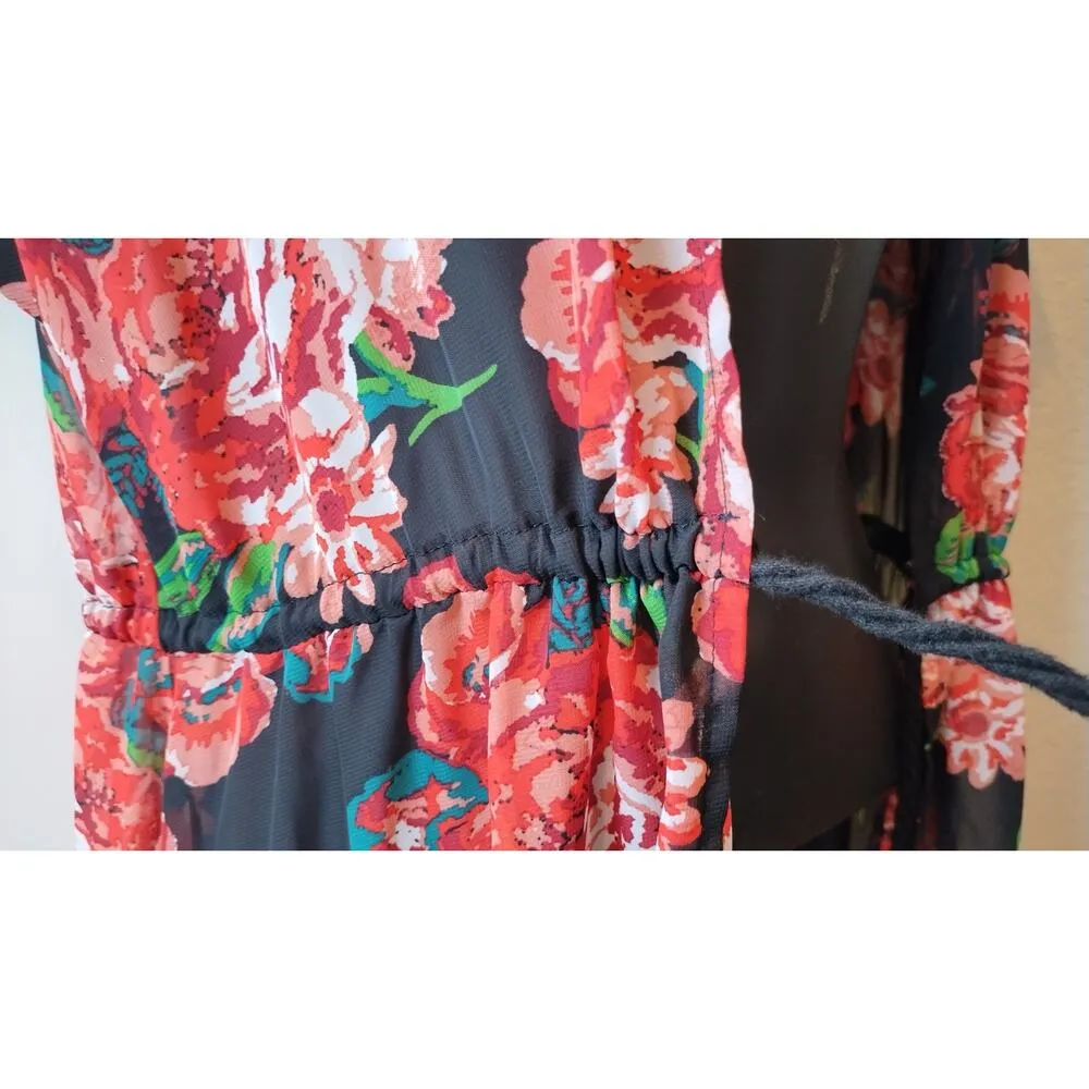 Eyeshadow Floral Print Short Sleeve Beach cover Dress Size L - Image 4