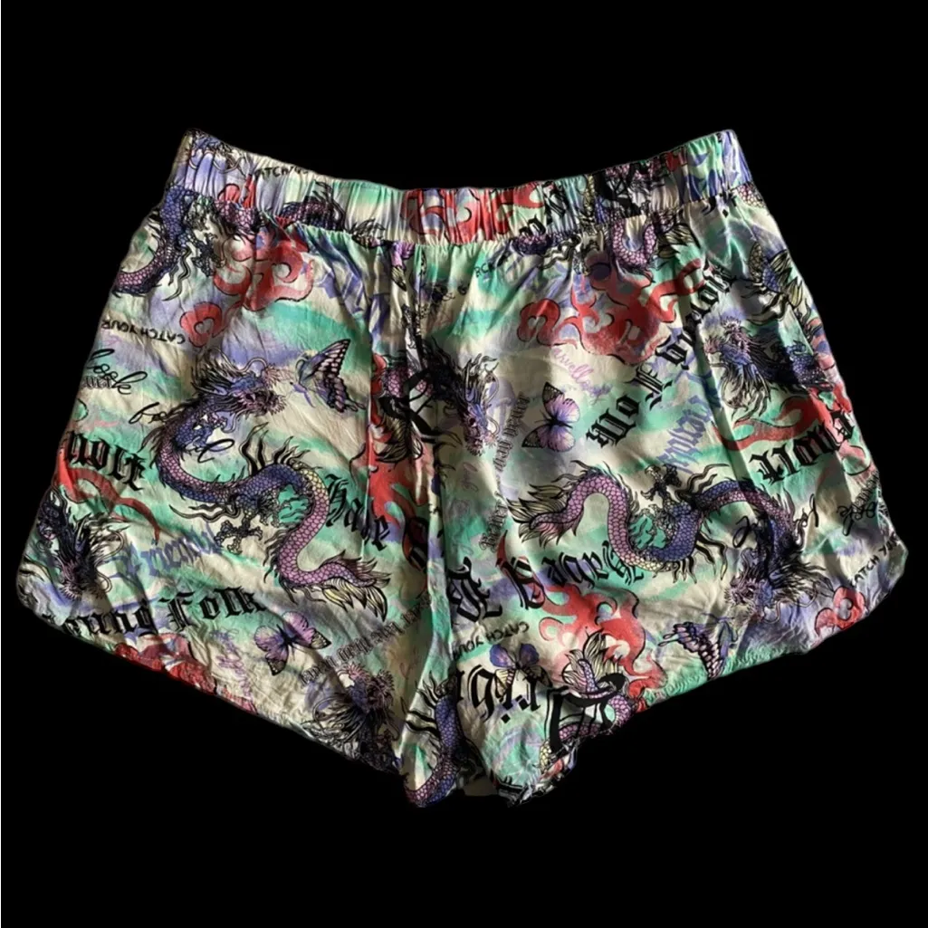 Dragon Print Plus Size 100% Rayon Women Shorts Size 2X‎ - Image 5