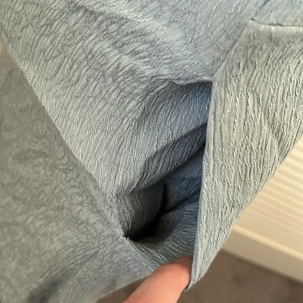 Light Blue & Pink Floral Embroidered Mini Dress - Image 8