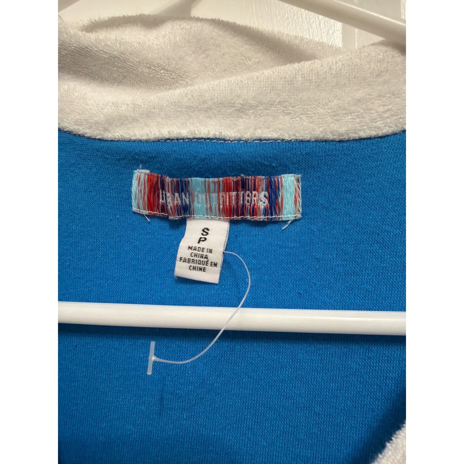 URBAN OUTFITTERS Blue White Striped Terry Cloth Polo Shirt Dress Size S - Image 2