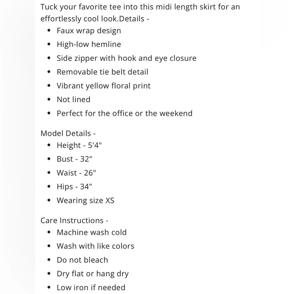 Sanctuary Jamie faux wrap high low midi skirt. Vibrant floral pattern.Size S NWT - Image 8