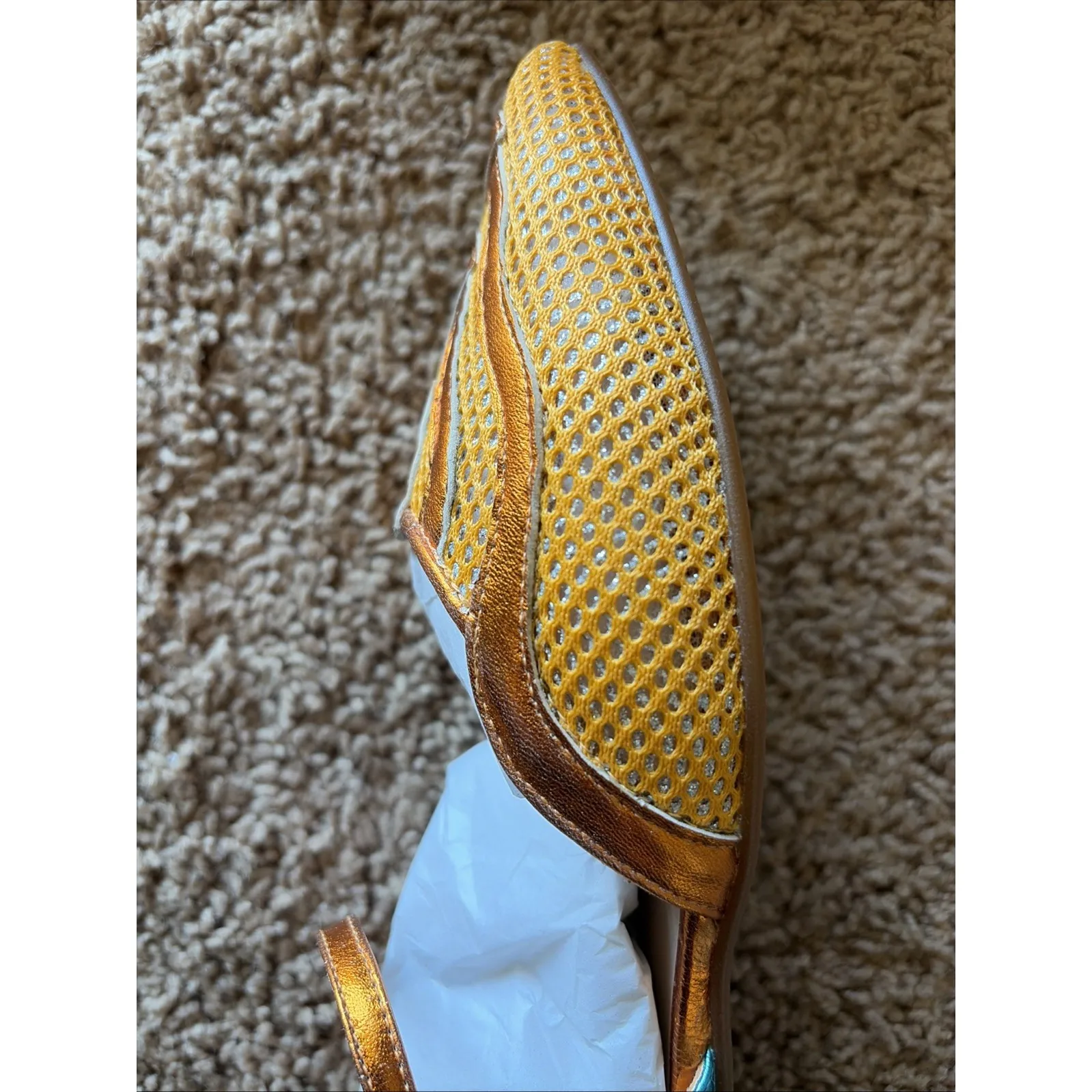 Dream Walkers Kusama Wearable Art Leather Flats Handmade Shoes Womens 40 NEW Orange Size 9 - Image 5