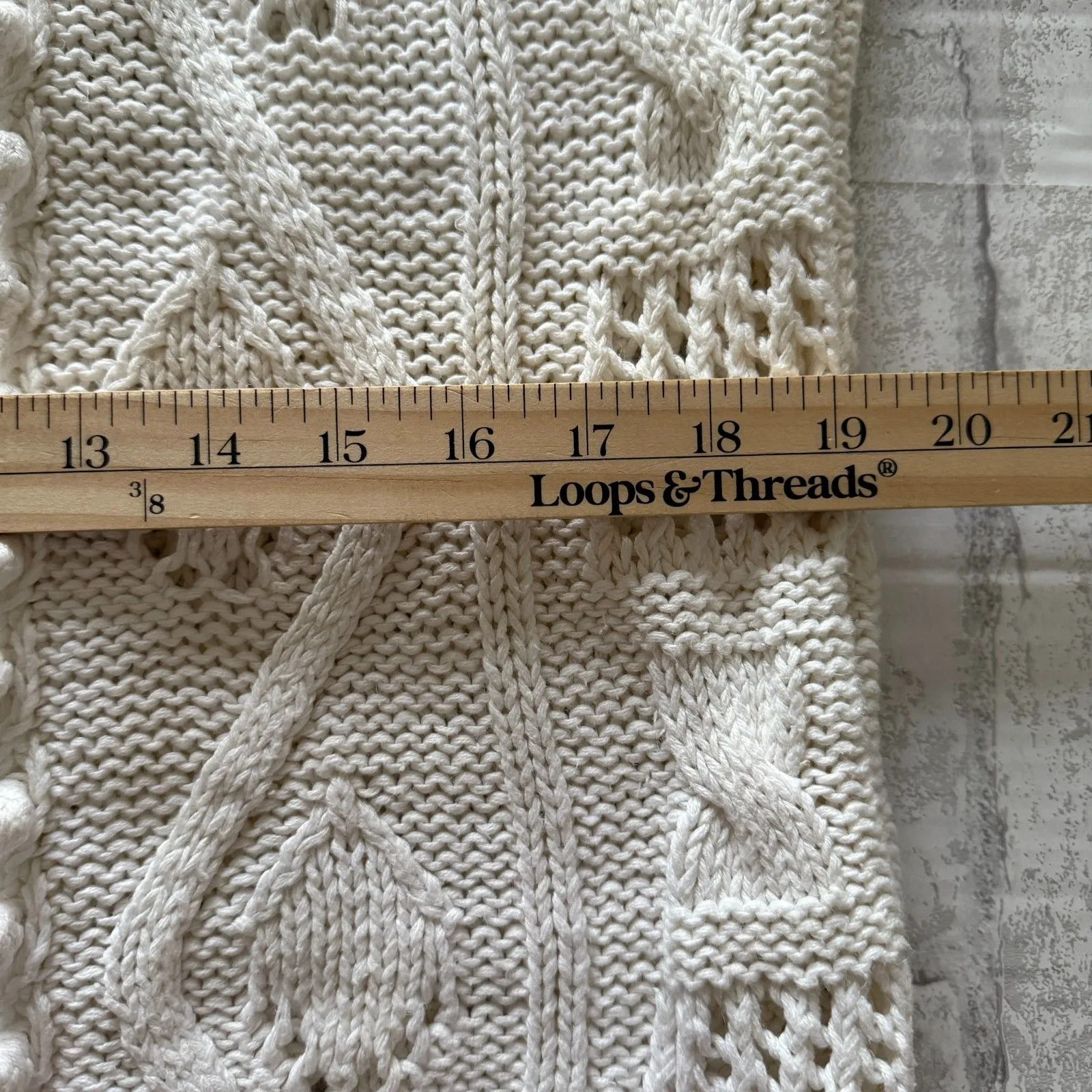 VTG Krystal Kobe Open 3D Knit Drop Shoulder Ribbed Hem Crewneck Sweater L (Stain Size L - Image 5