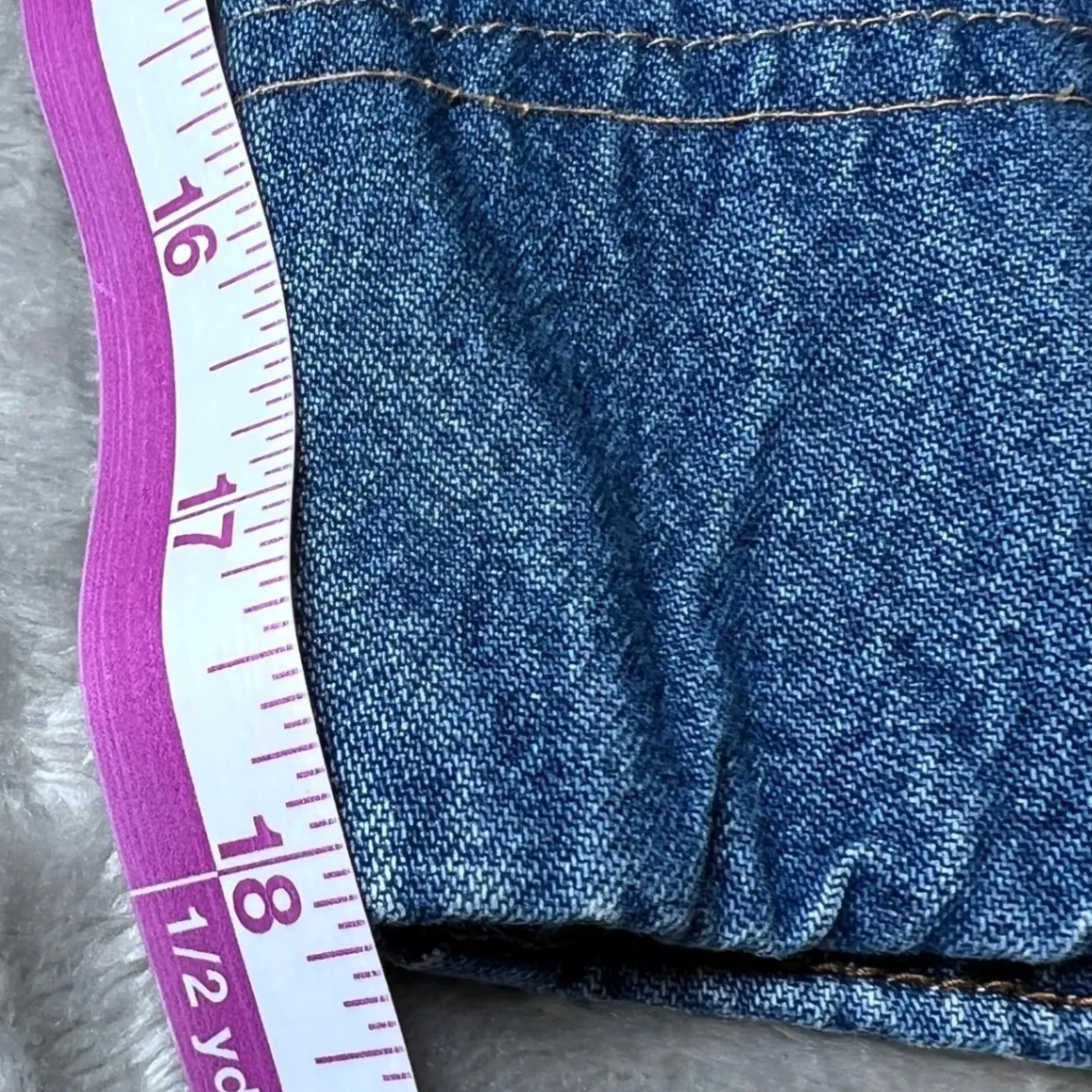 Bill Blass Vintage Blue Jeans Capri Pants Womens 12 Denim Wide Leg Cropped - Image 10