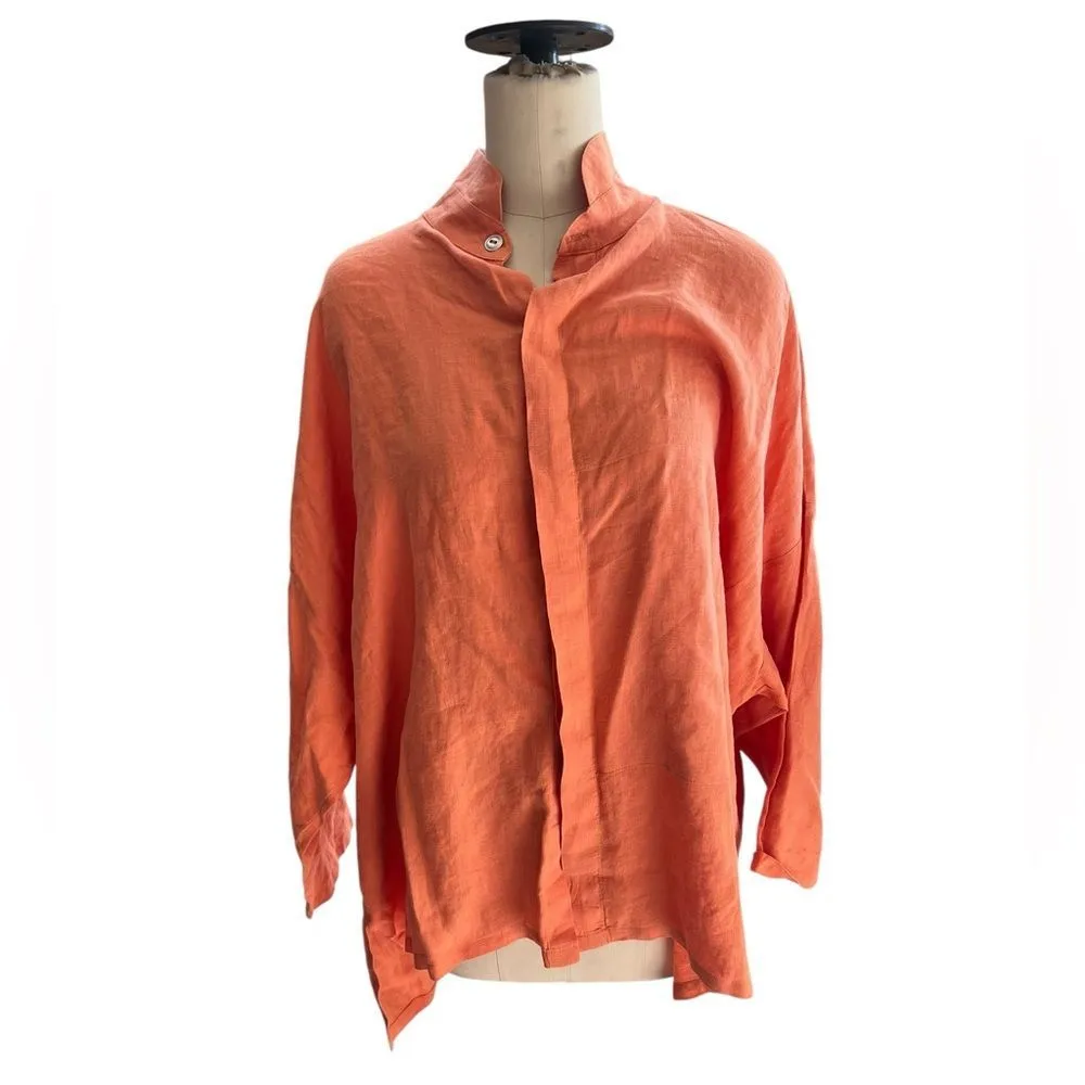 Planet by Lauren G signature linen shirt orange OS‎ Size undefined - Image 4