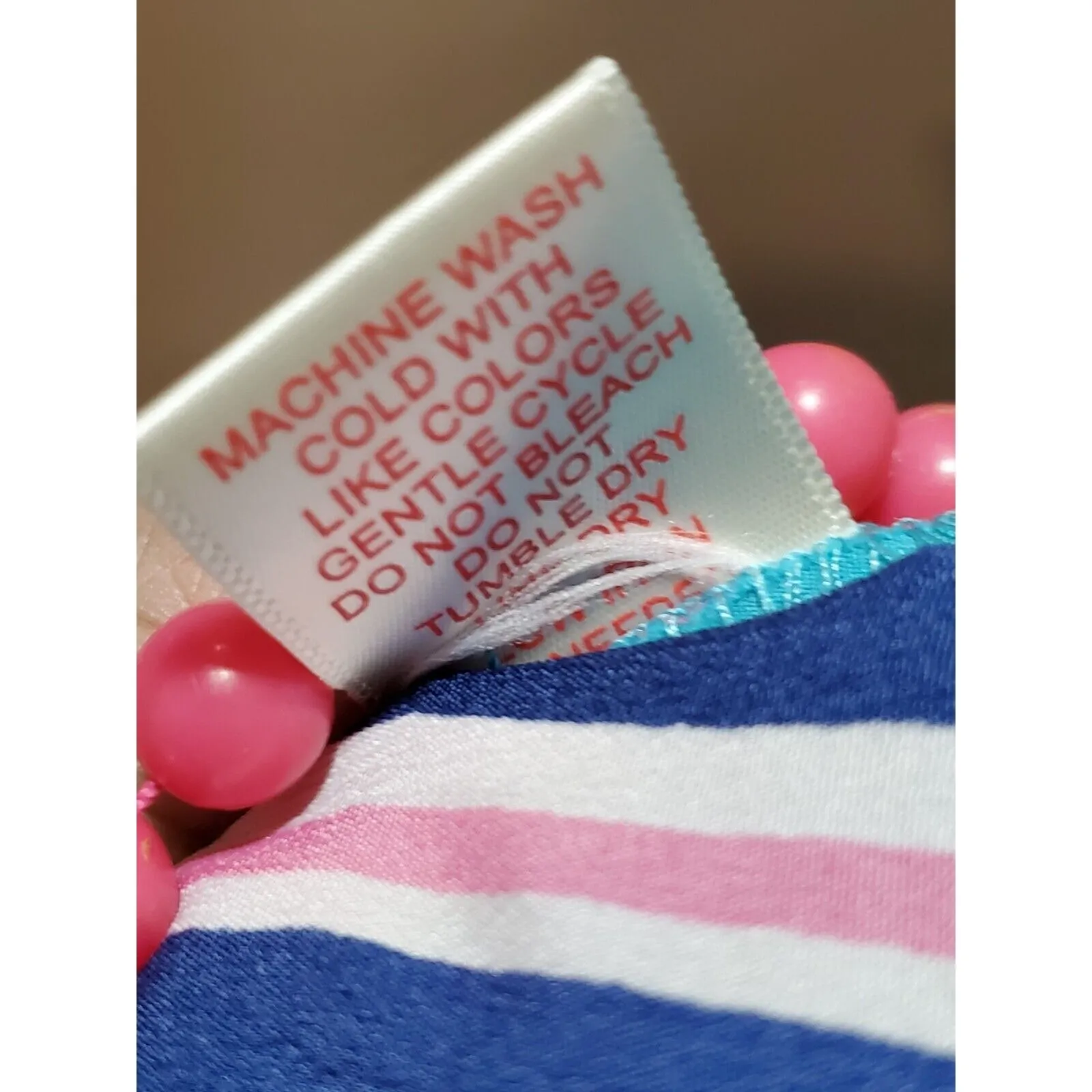 True Destiny Women Blue Striped Polyester V-Neck 3/4 Sleeve Knee Length Dress L - Image 11