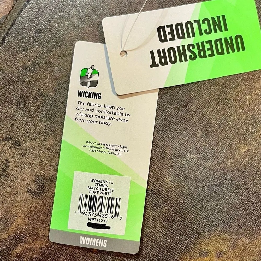 NWT Prince Women’s White Tennis Dress Undershorts Included Large White - Image 8