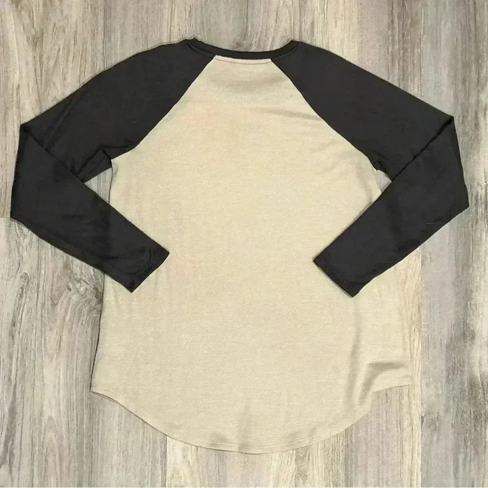 Women’s Super Soft Pullover Knit Top Raglan Sleeve Cream Size S - Image 3
