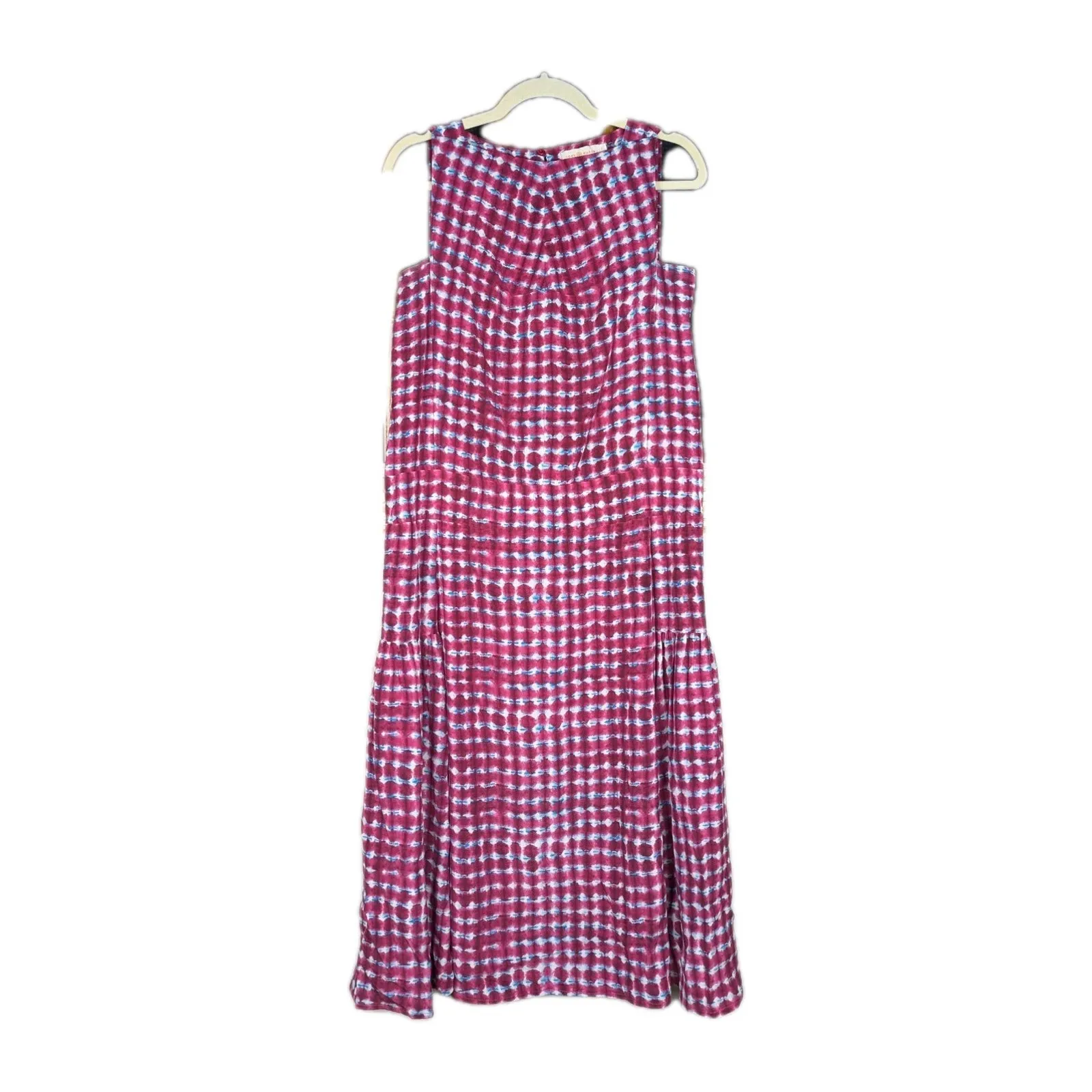 TORY BURCH Magenta Silk Sonda Dress Tea Length Midi Runway Sleeveless Women's 2 - Image 3