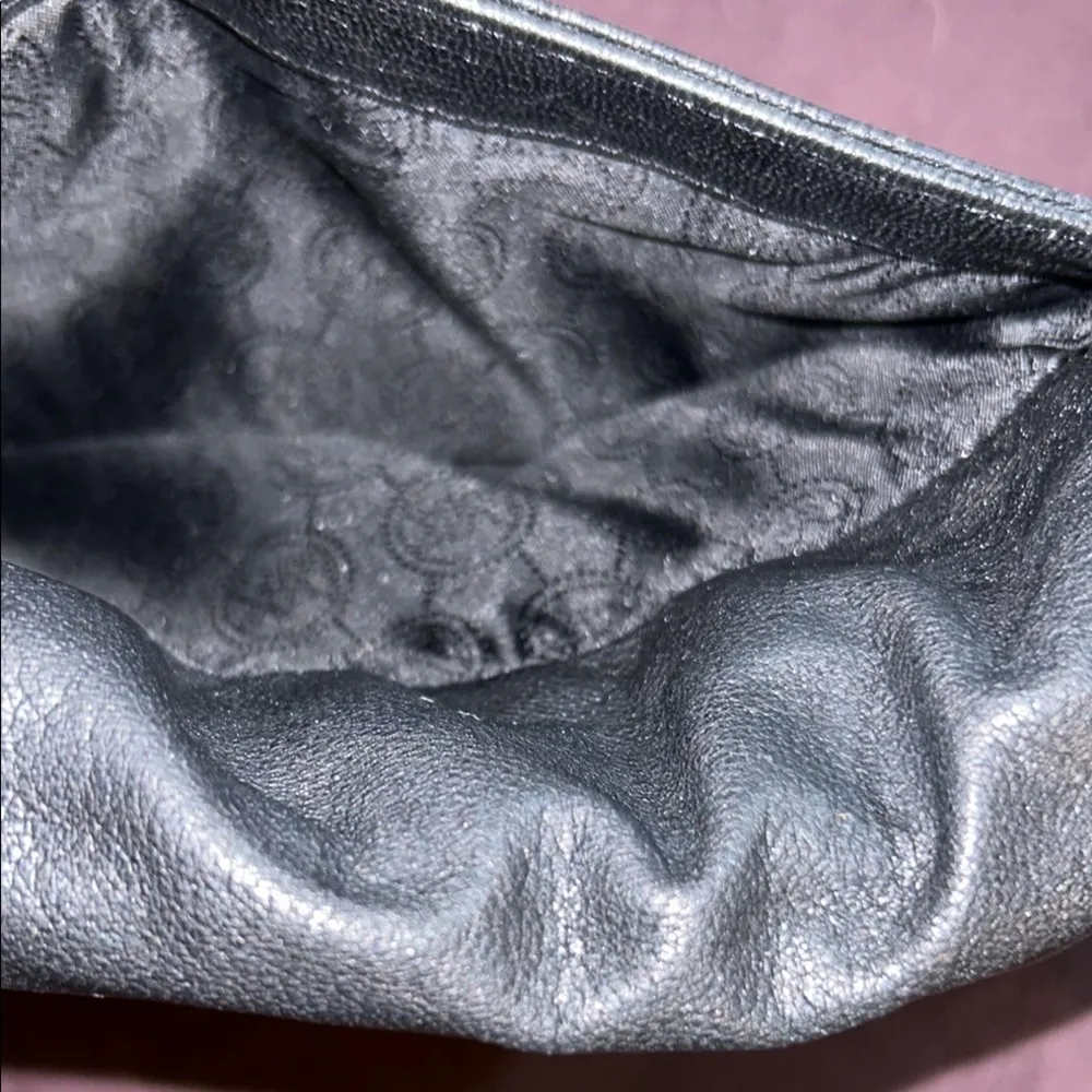 Michael Kors Black Leather and Gold Metal Crossbody Bag - Image 9