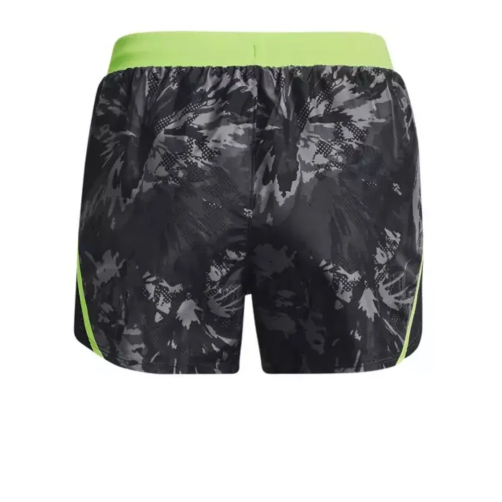 NWOT Under Armour Fly by 2.0 Printed Shorts Black/Quirky Lime/Reflective - Image 13