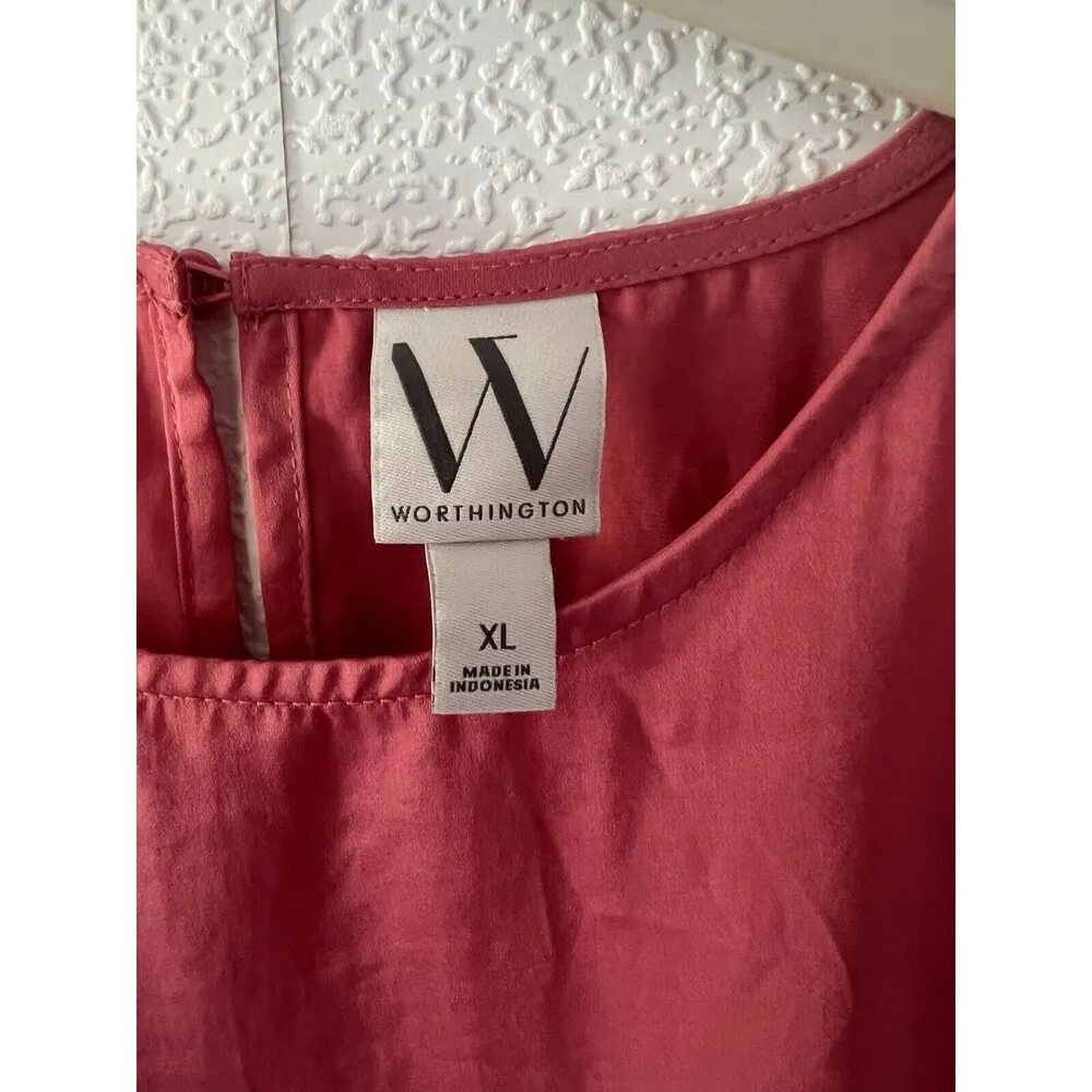 WORTHINGTON WOMENS SLEEVELESS SLATE ROSE TOP PLUS Size XL - Image 2